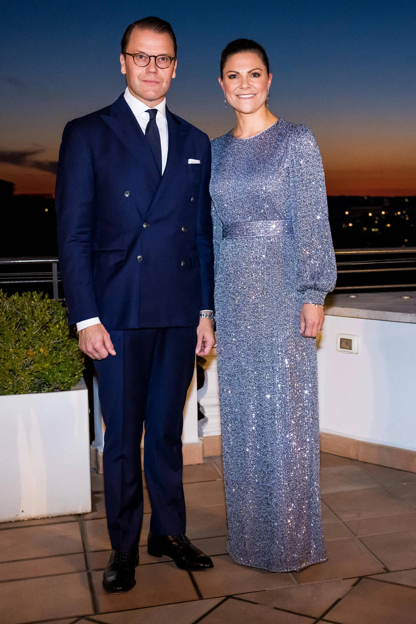 Crown Princess Victoria and Prince Daniel Attend Dinner at the Swedish Embassy in Rome