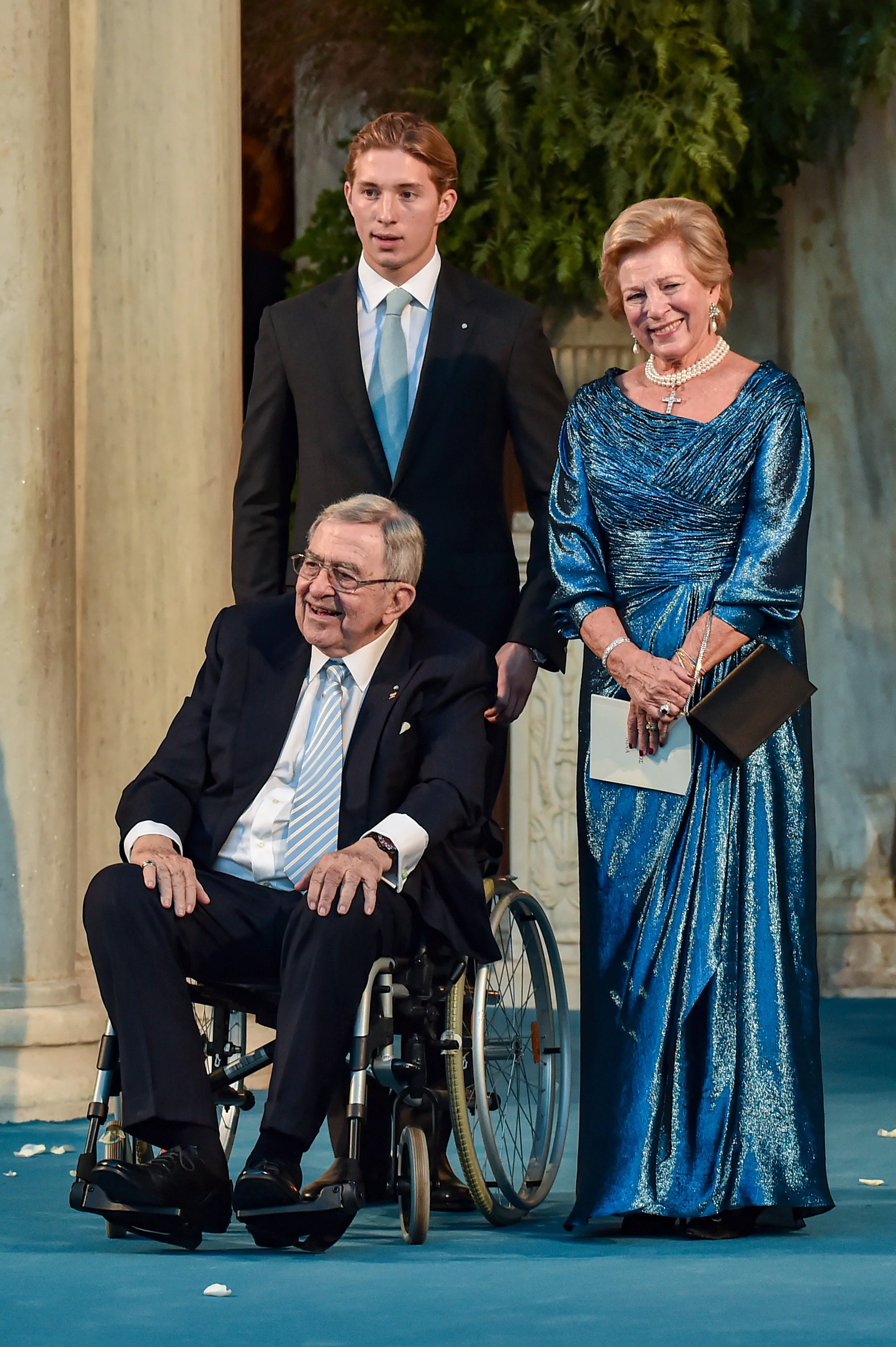 The King and Queen of Greece Attend Wedding of Prince Philippos and Nina Flohr