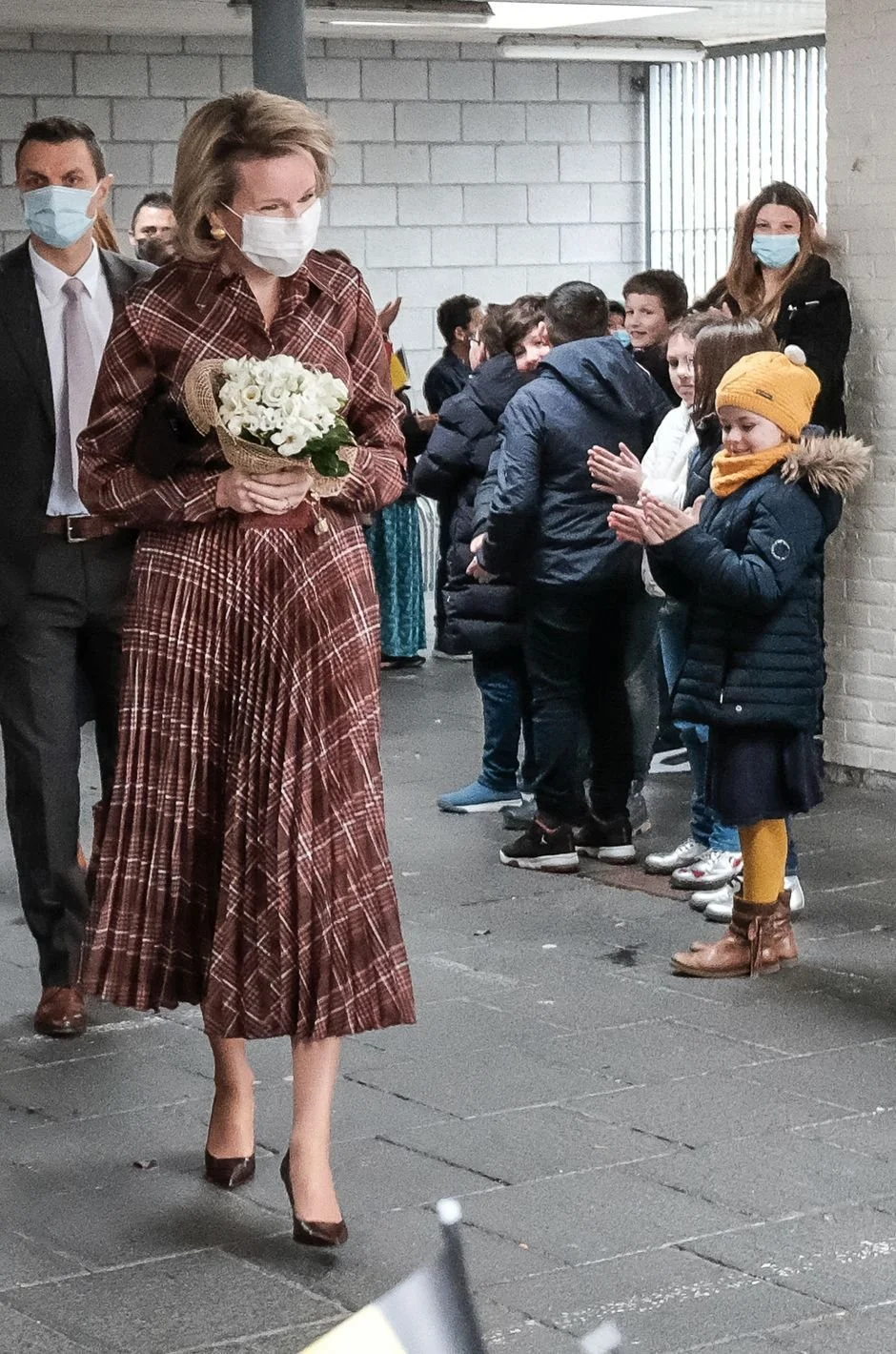 Queen Mathilde Visits Communal School Fondamentale De Bouge in Namur