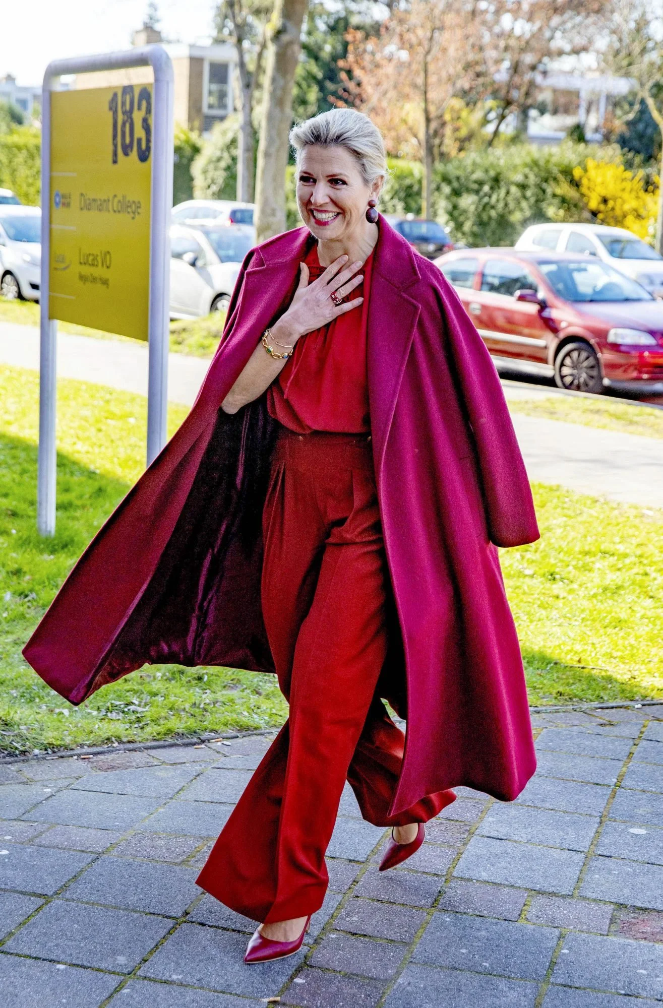 Queen Maxima Visits School Which Takes in Refugee Children from Ukraine