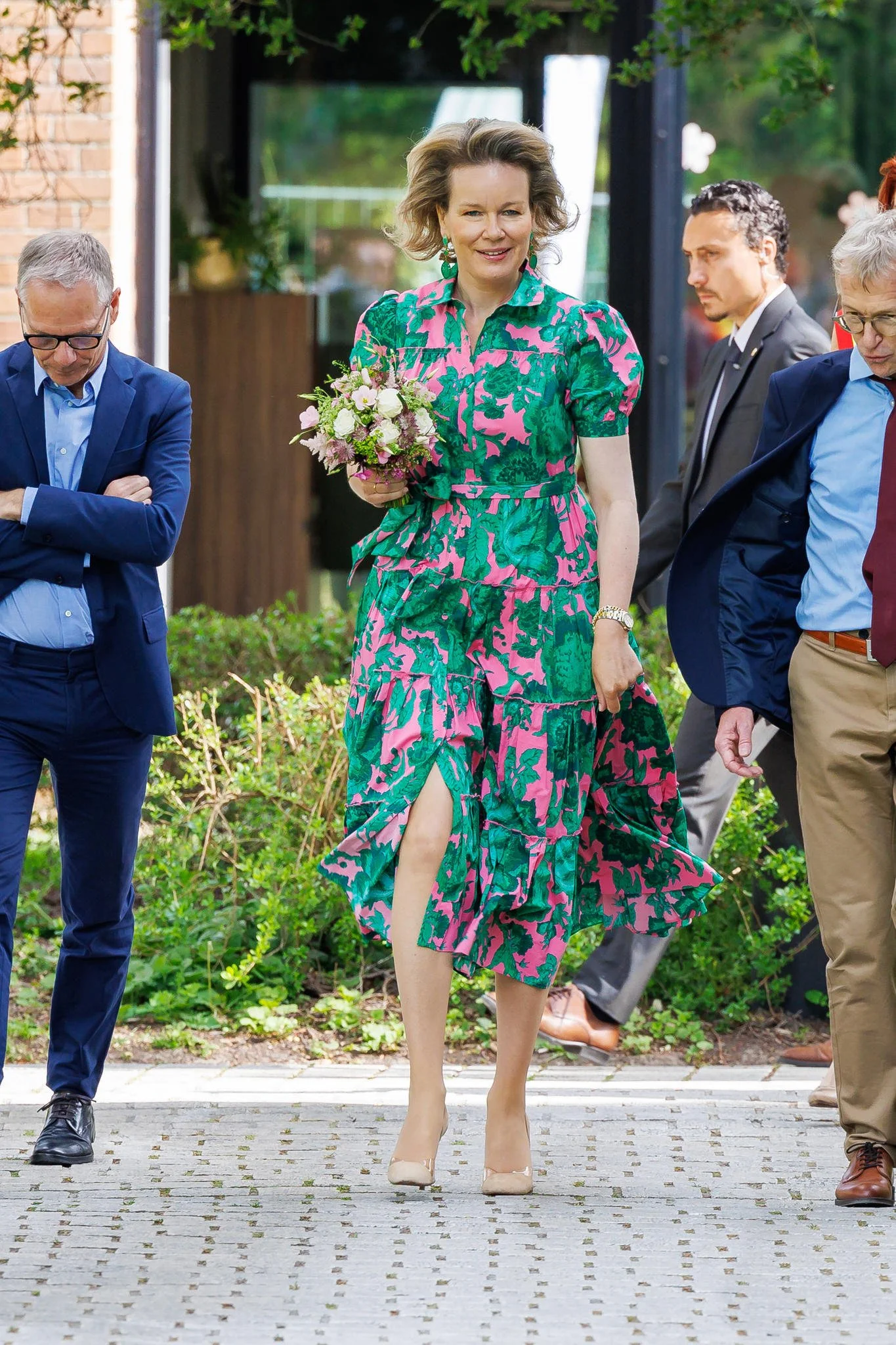 Queen Mathilde Visits De Kindervriend in Kortrijk