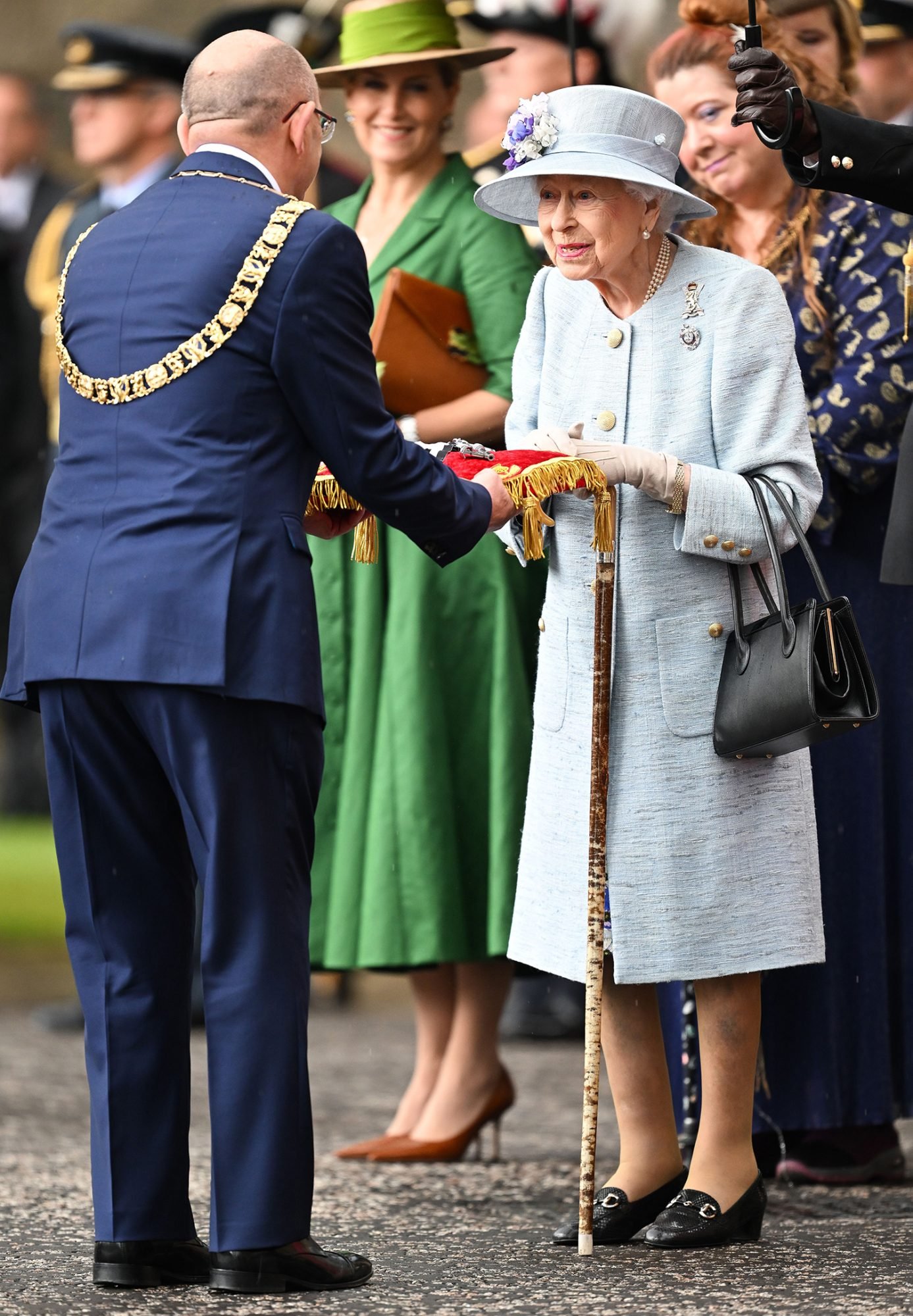 Queen Elizabeth II Attends the Ceremony of the Keys at Palace of Holyroodhouse