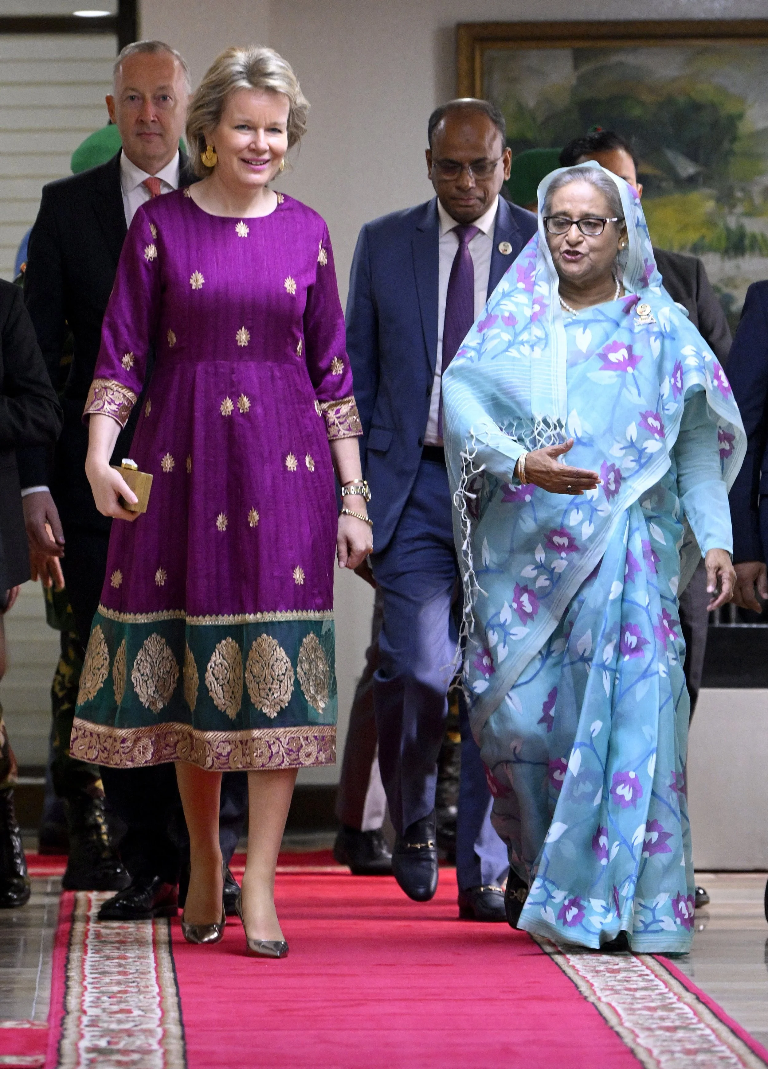 Queen Mathilde Meets with the Prime Minister of Bangladesh