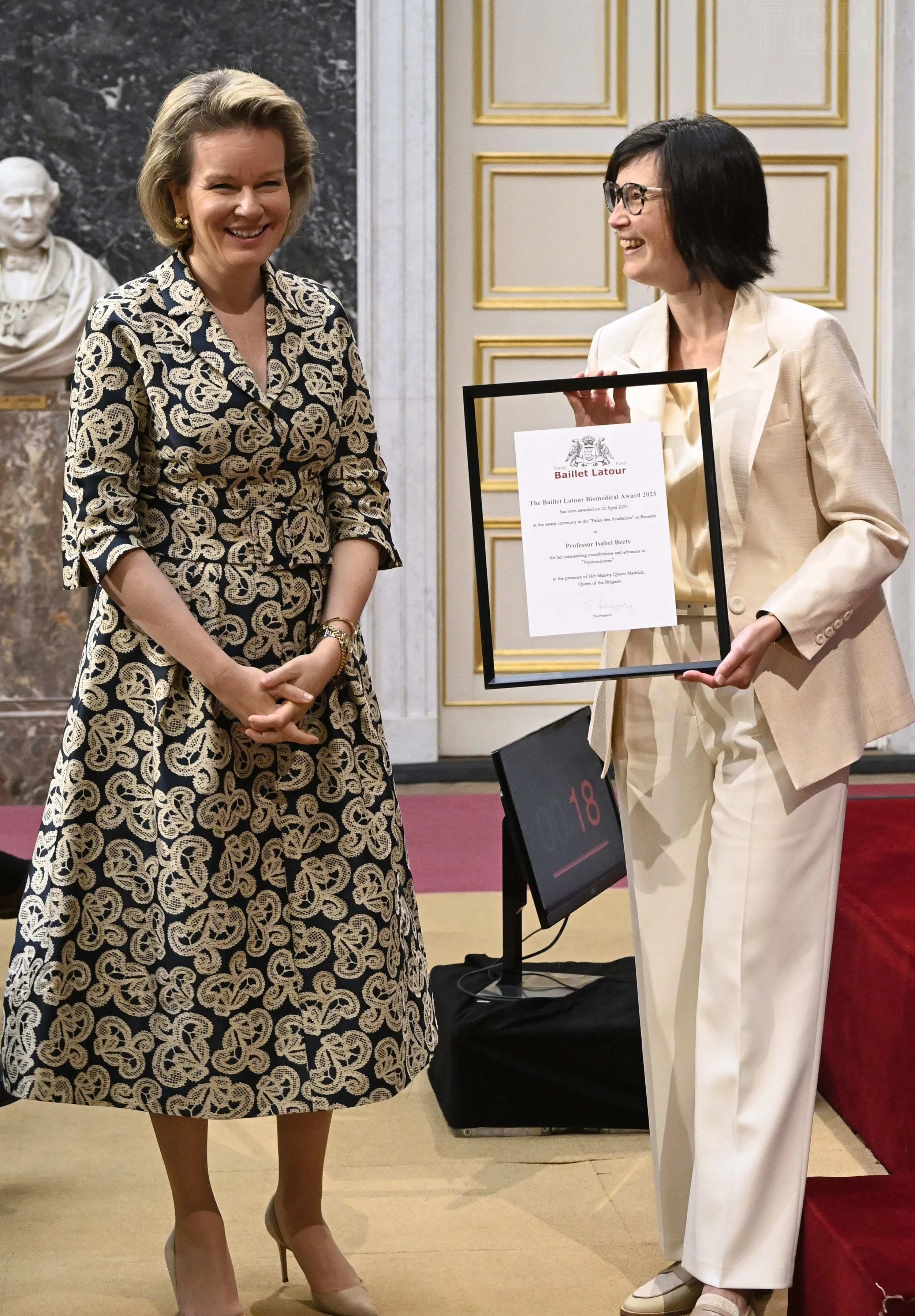 Queen Mathilde Presents Baillet Latour Biomedical Award