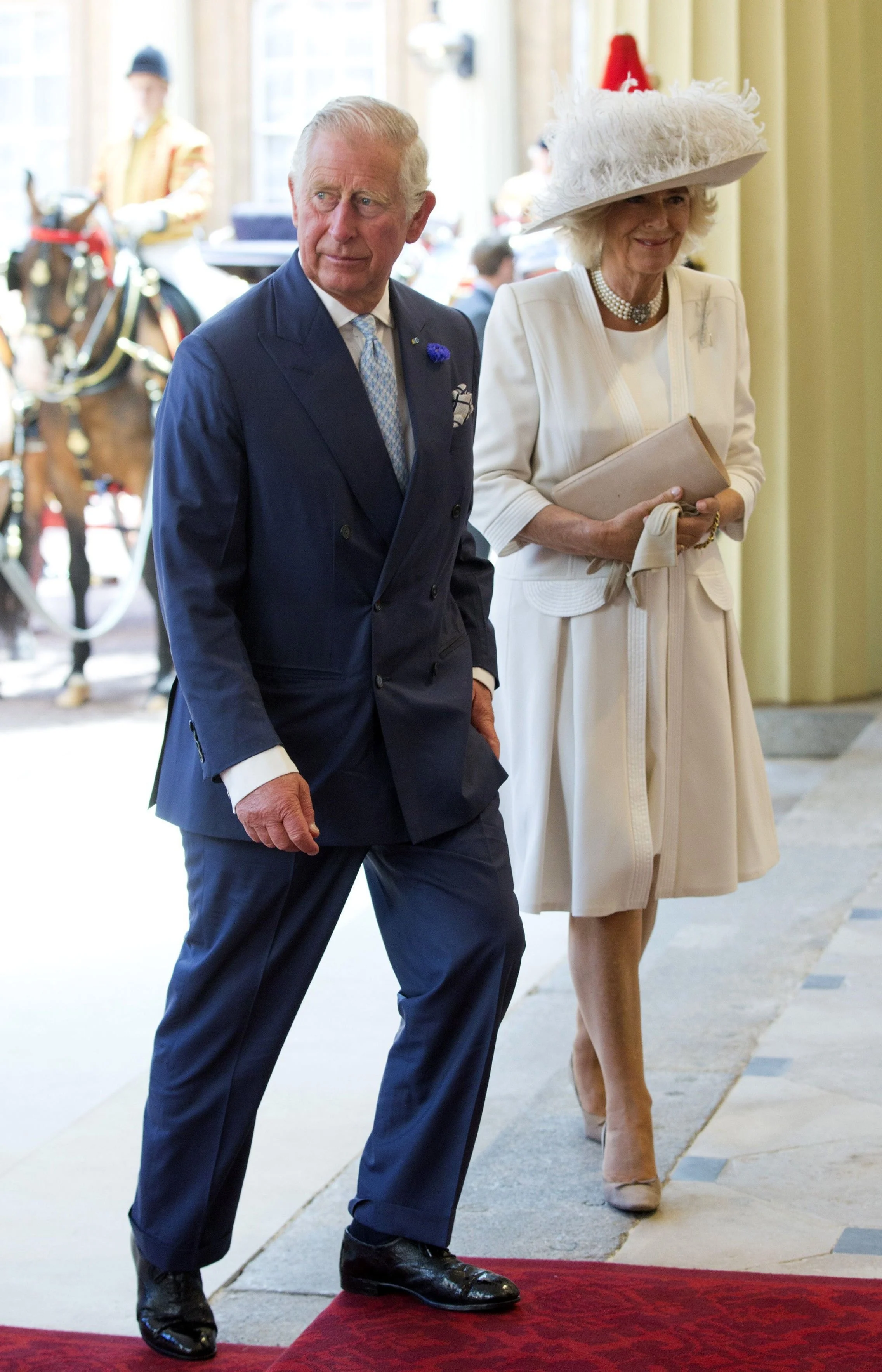 The Prince of Wales and the Duchess of Cornwall Attend Welcome Ceremony for the King and Queen of Spain