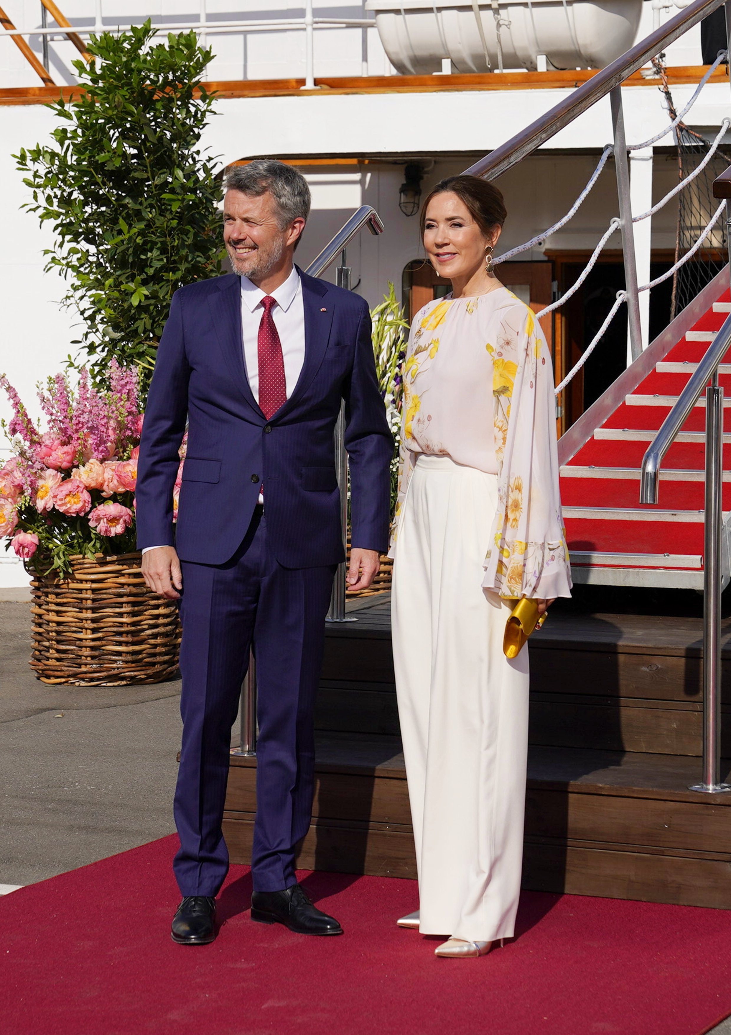 The Crown Prince and Crown Princess of Denmark Attend Reception Hosted by the King and Queen of Norway on Board Kongeskibet Norge