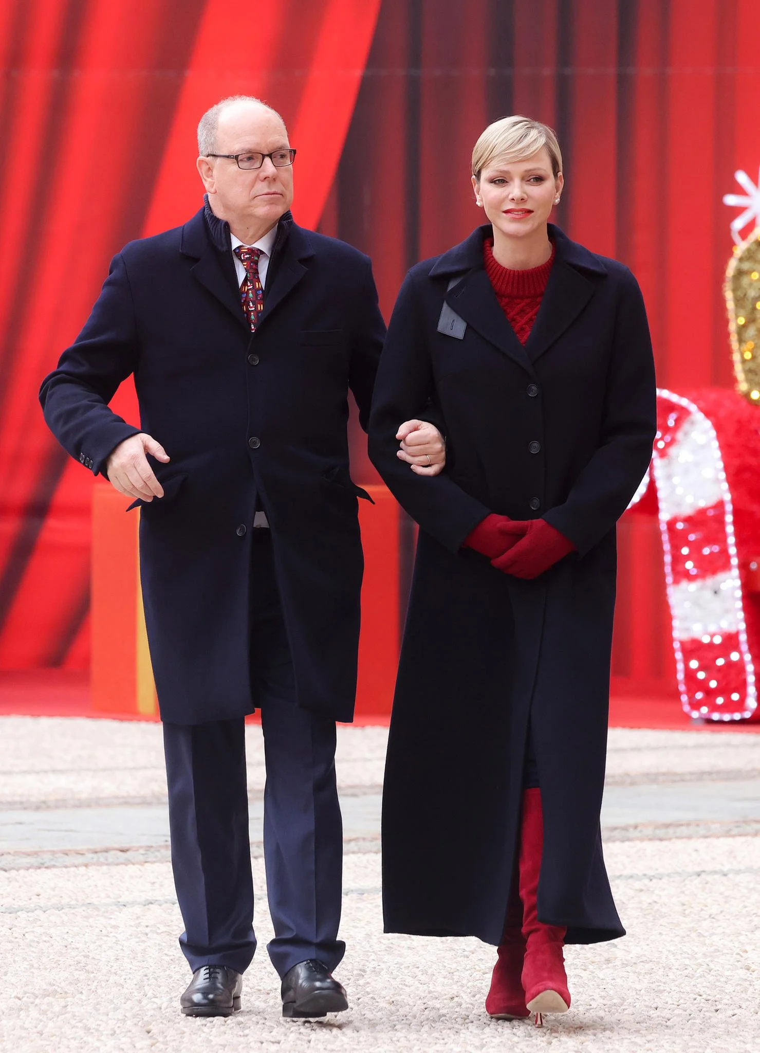 The Prince and Princess of Monaco Attend Christmas Tree Ceremony 2023