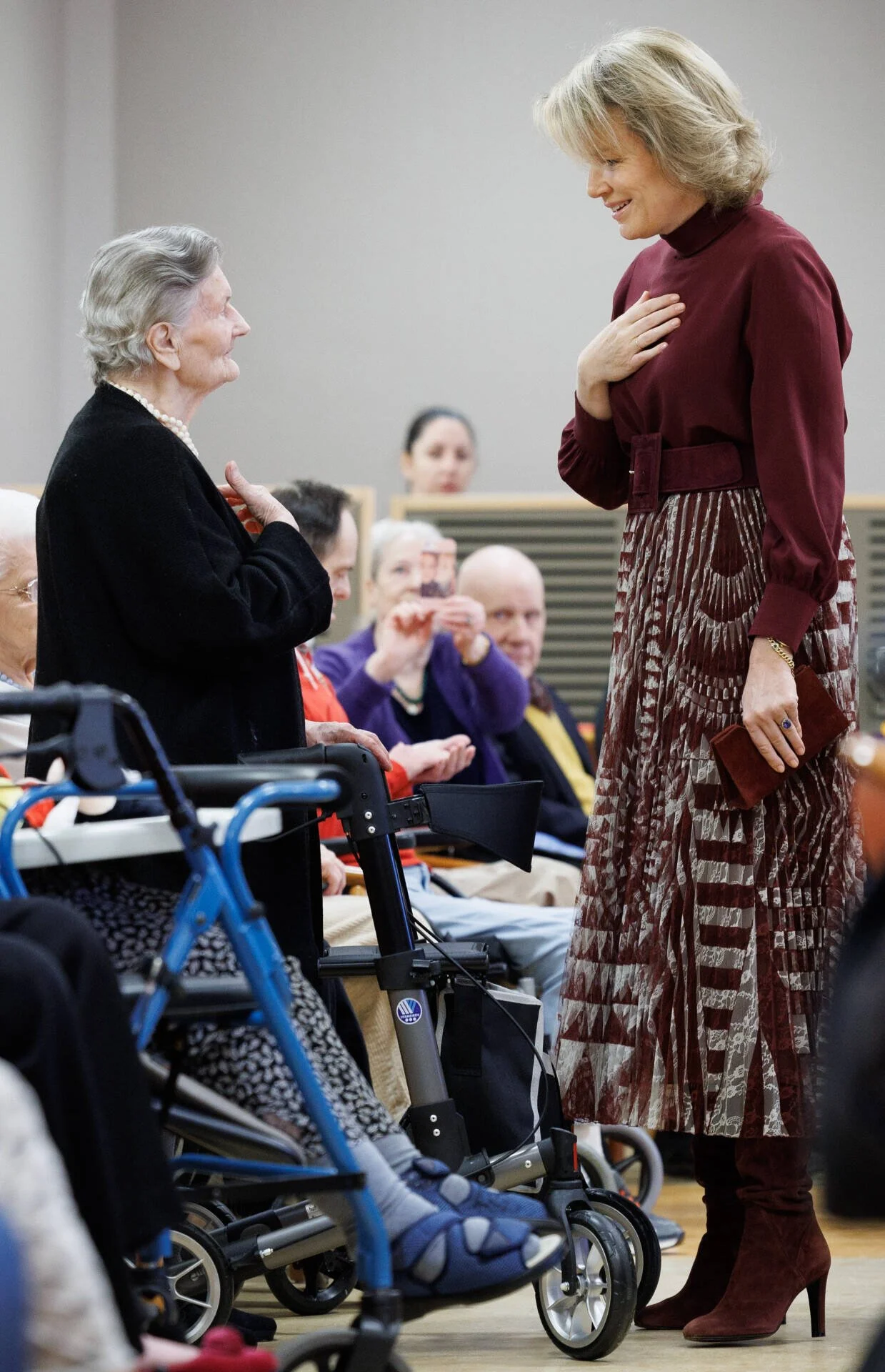 Queen Mathilde Visits CHC Mativa Residence in Liege