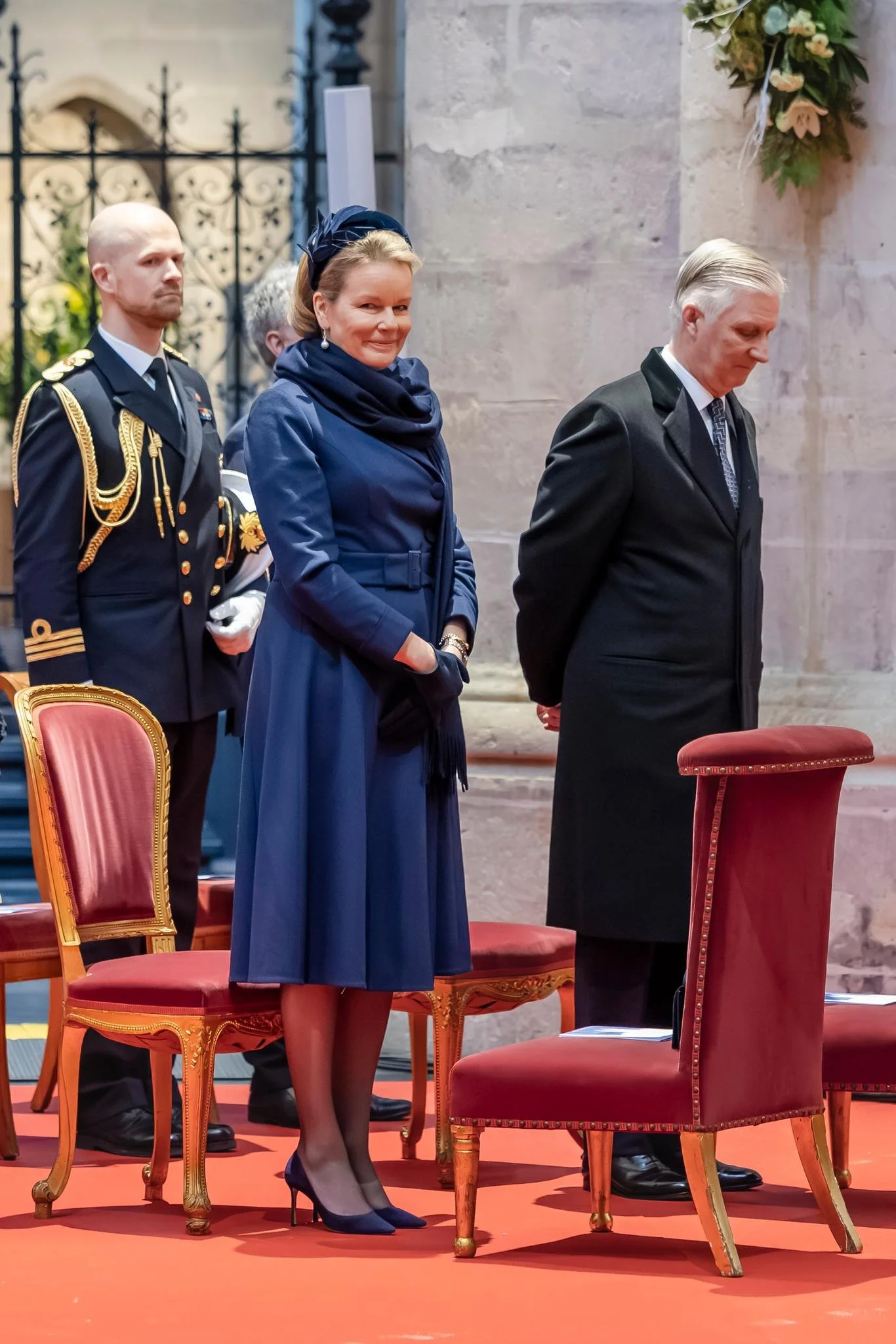 The King and Queen of the Belgians Attend Mass at Cathedral of Saints Michael and Gudula