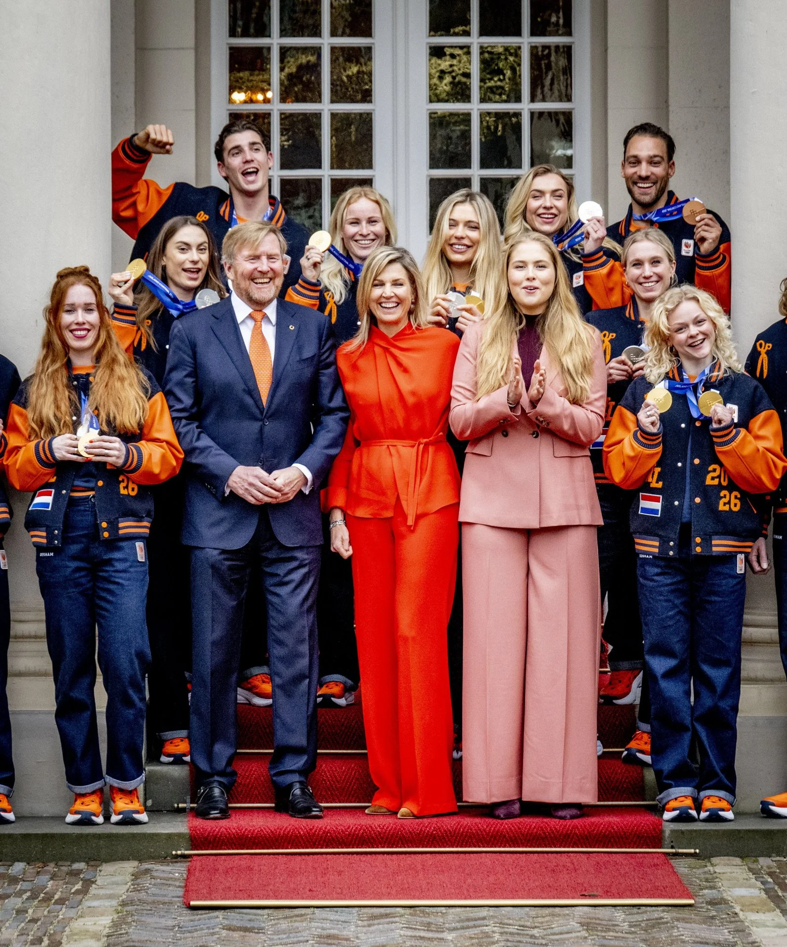 The King and Queen of The Netherlands and the Princess of Orange Meet with Olympic Medallists