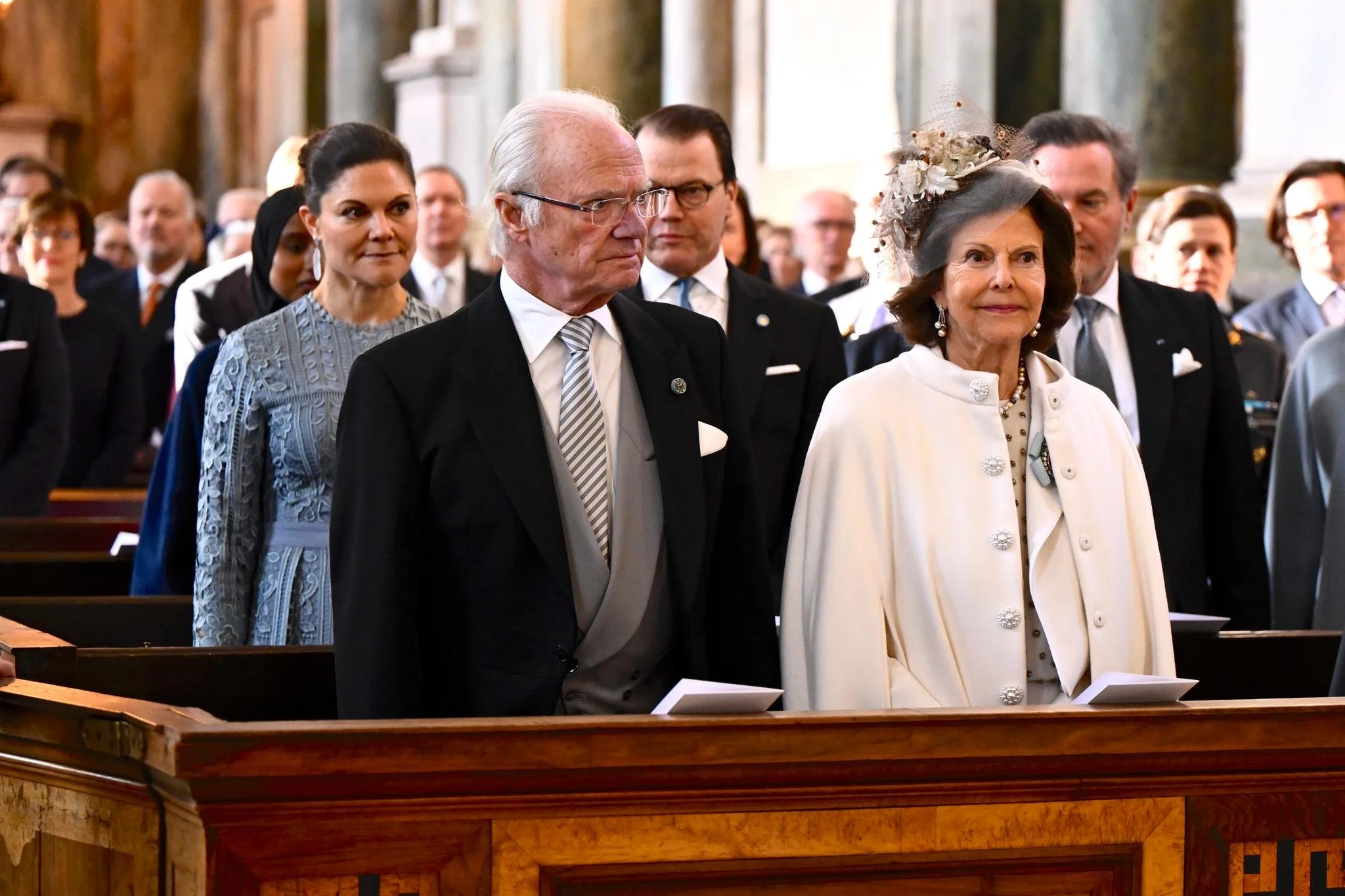 Queen Ines The King and Queen of Sweden Attend Te Deum Service for Princess Ines ...