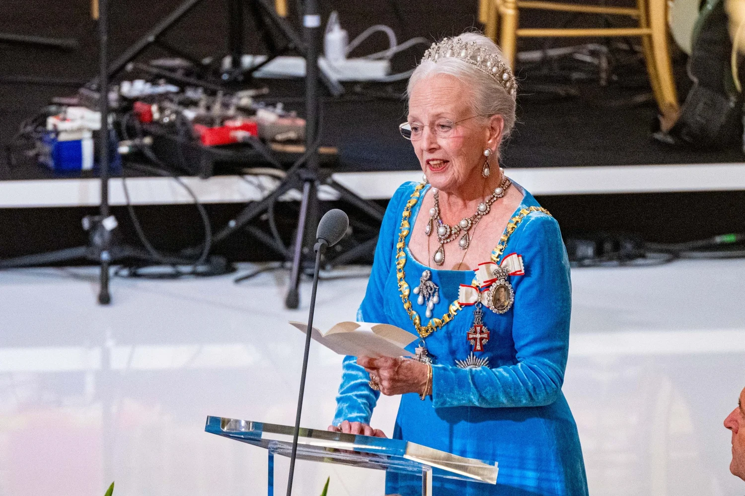 Queen Margrethe II Attends Banquet Celebrating Her Golden Jubilee