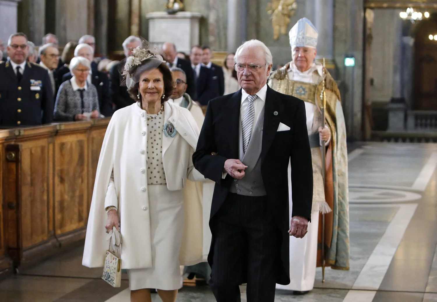 Queen Ines The King and Queen of Sweden Attend Te Deum Service for Princess Ines ...