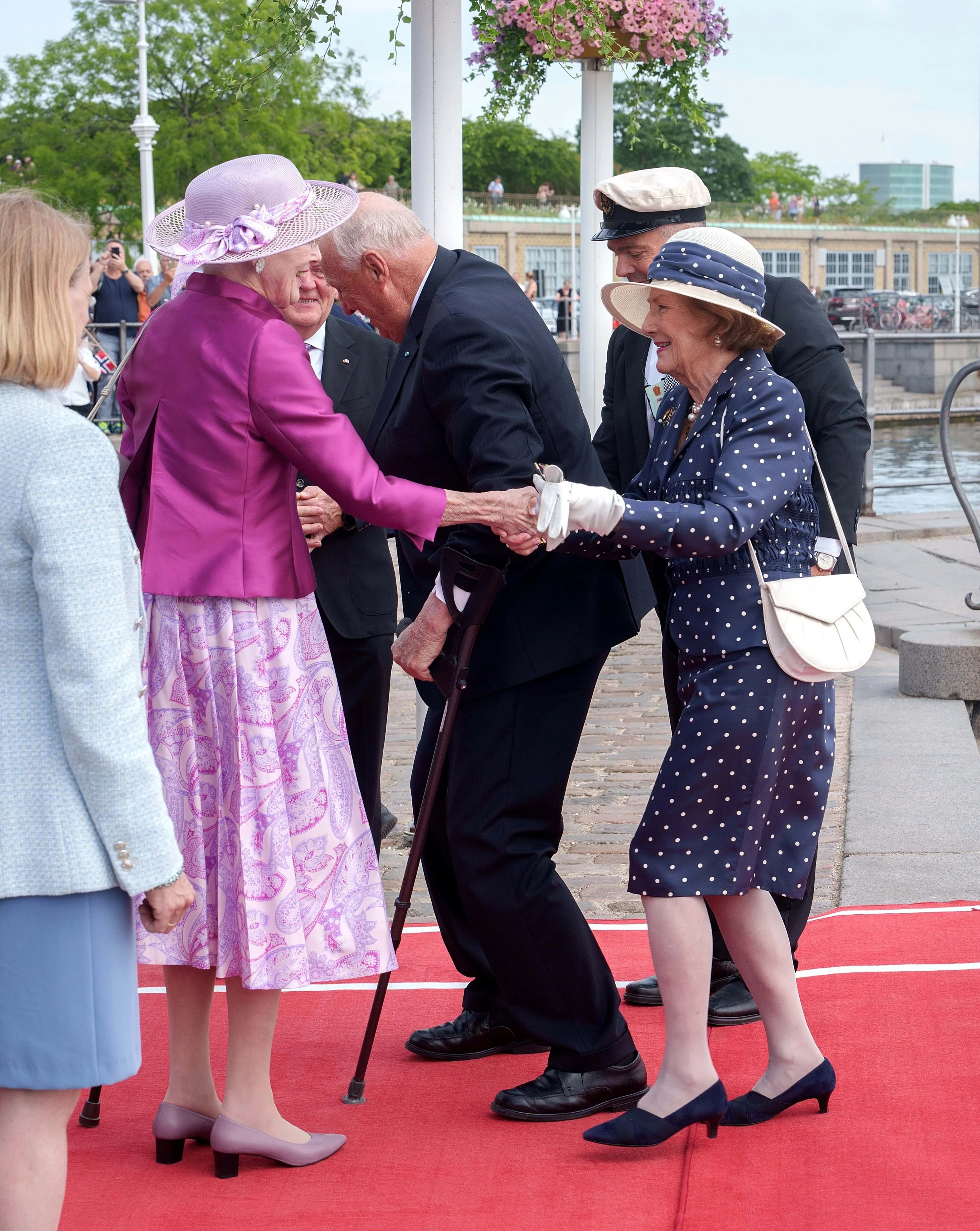 Queen Margrethe II the King and Queen of Norway for State
