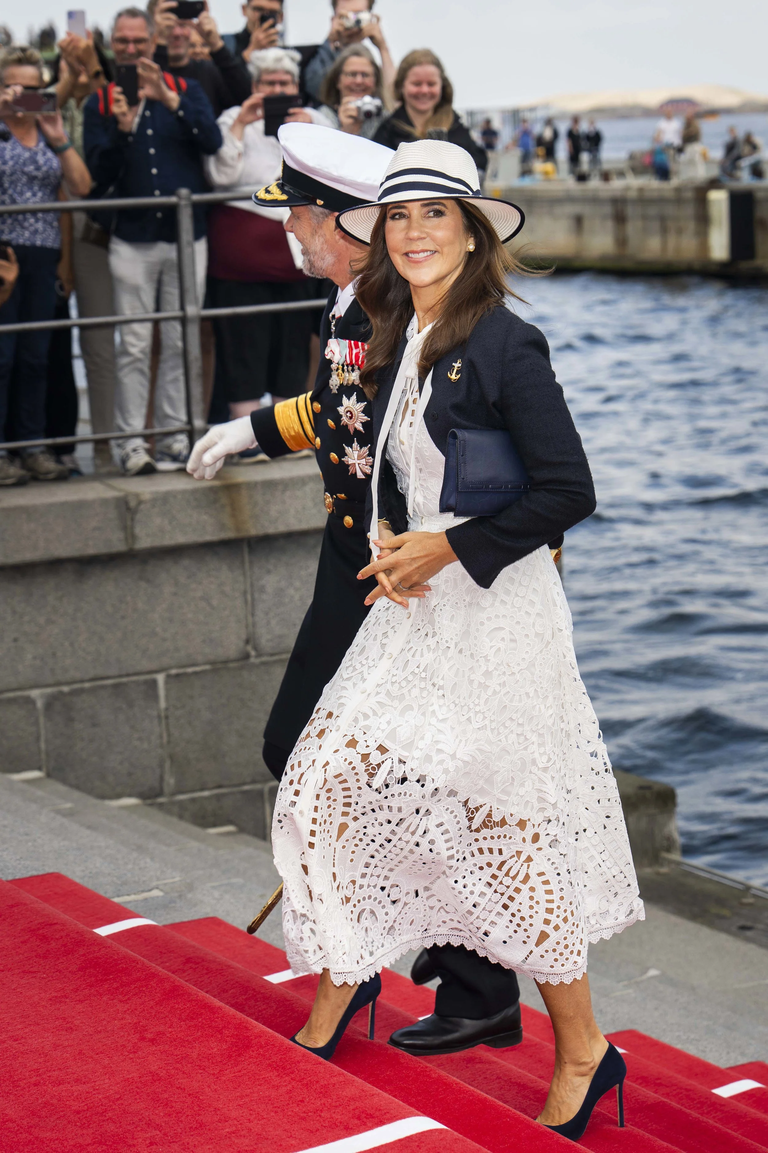 The King and Queen of Denmark Disembark From Royal Ship Dannebrog
