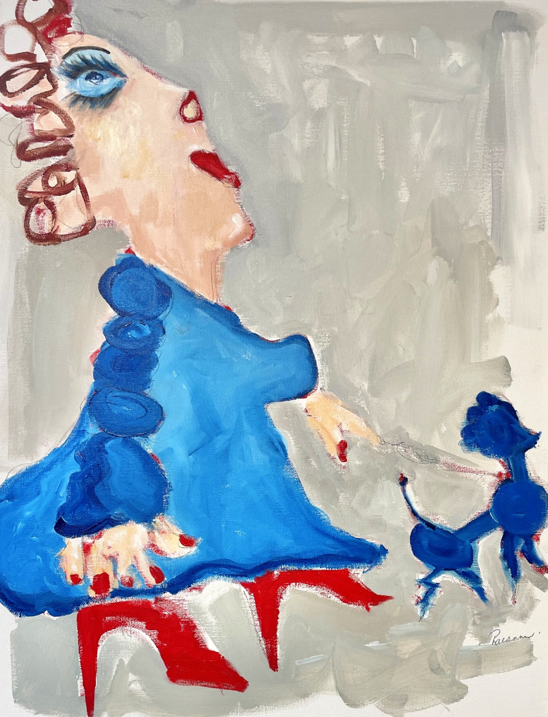 "Poodle on a Short Leash" SOLD private collection Vancouver, Canada 