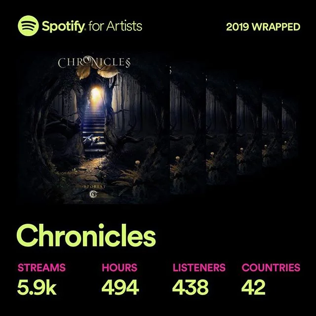 You didn&rsquo;t even have to listen once, but you guys did and we thank you all for that. ❤️❤️❤️ Here&rsquo;s to a better 2020. We have some awesome things happening next year. 🤘🏻
.
.
.
#chroniclesmusic #prog #progmetal #metal #wrapped #guitar #dj