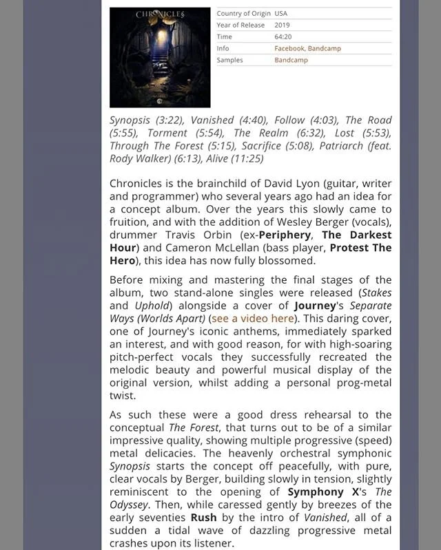 DPRP (Dutch Progressive Rock Page) had some kind words to say about our latest album, The Forest, and gave it a 8 (out of 10) rating. Head over to dprp.net/reviews to read their full review. .
.
.
@progmagazine @theprogspace @prog.me #progmetal #dprp