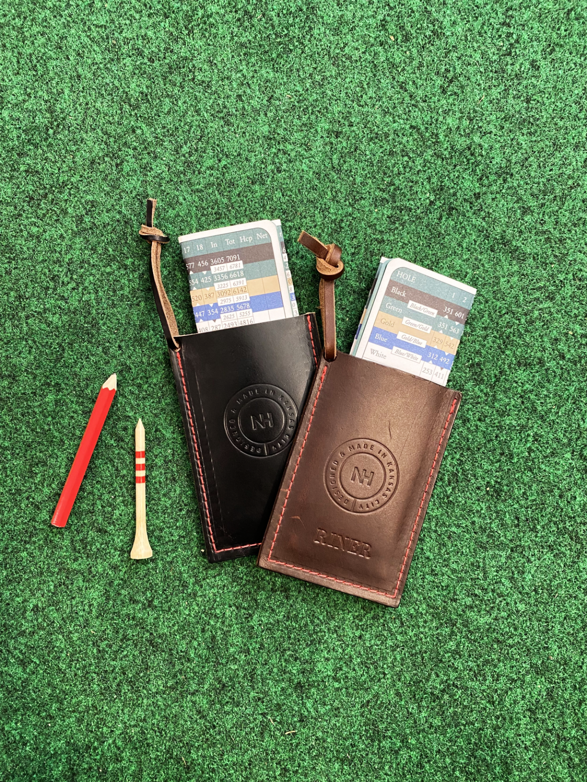 NH Leather Bag Tag Wallets – $44