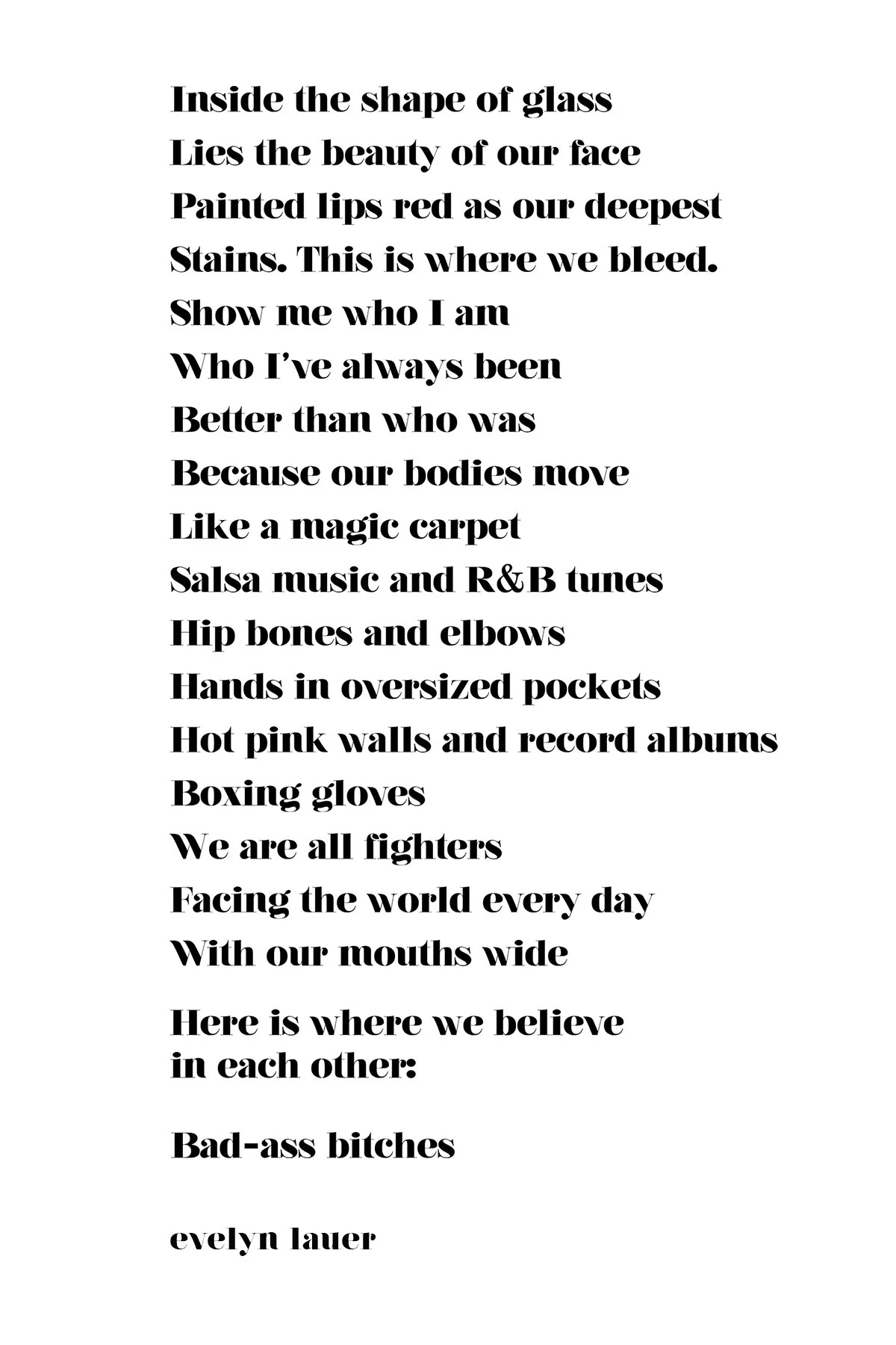 poetry by evelyn lauer