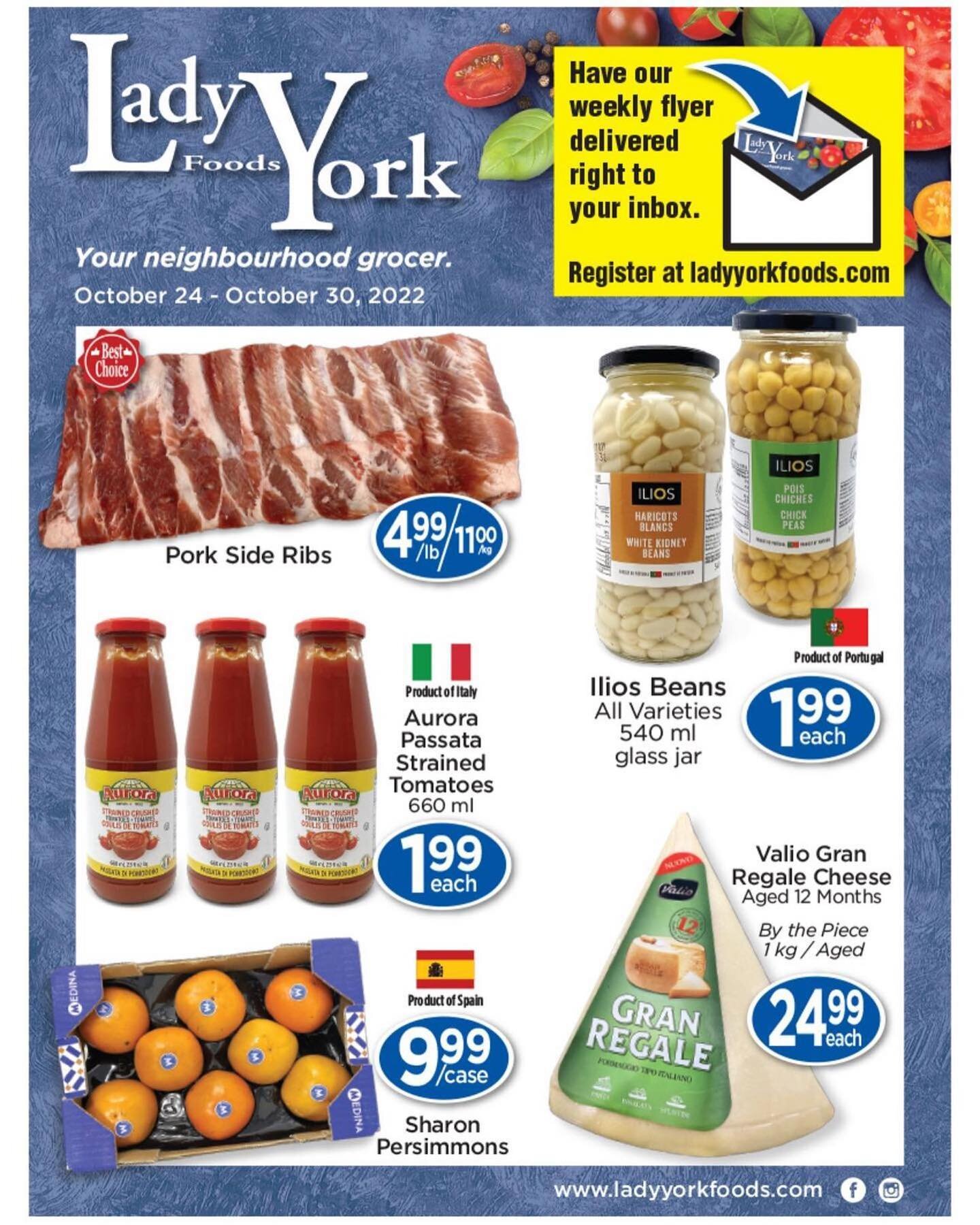Dont disappoint Nonna by paying full price. 🤌🏼

This week&rsquo;s deals @ladyyorkfoods 🛒🧀🥩

#thatnonnalife 

Via ladyyorkfoods
・・・
Our flyer for the week of October 24th to October 30th ~ Your neighbourhood grocer 🛒 

#ladyyorkfoods #familybusi
