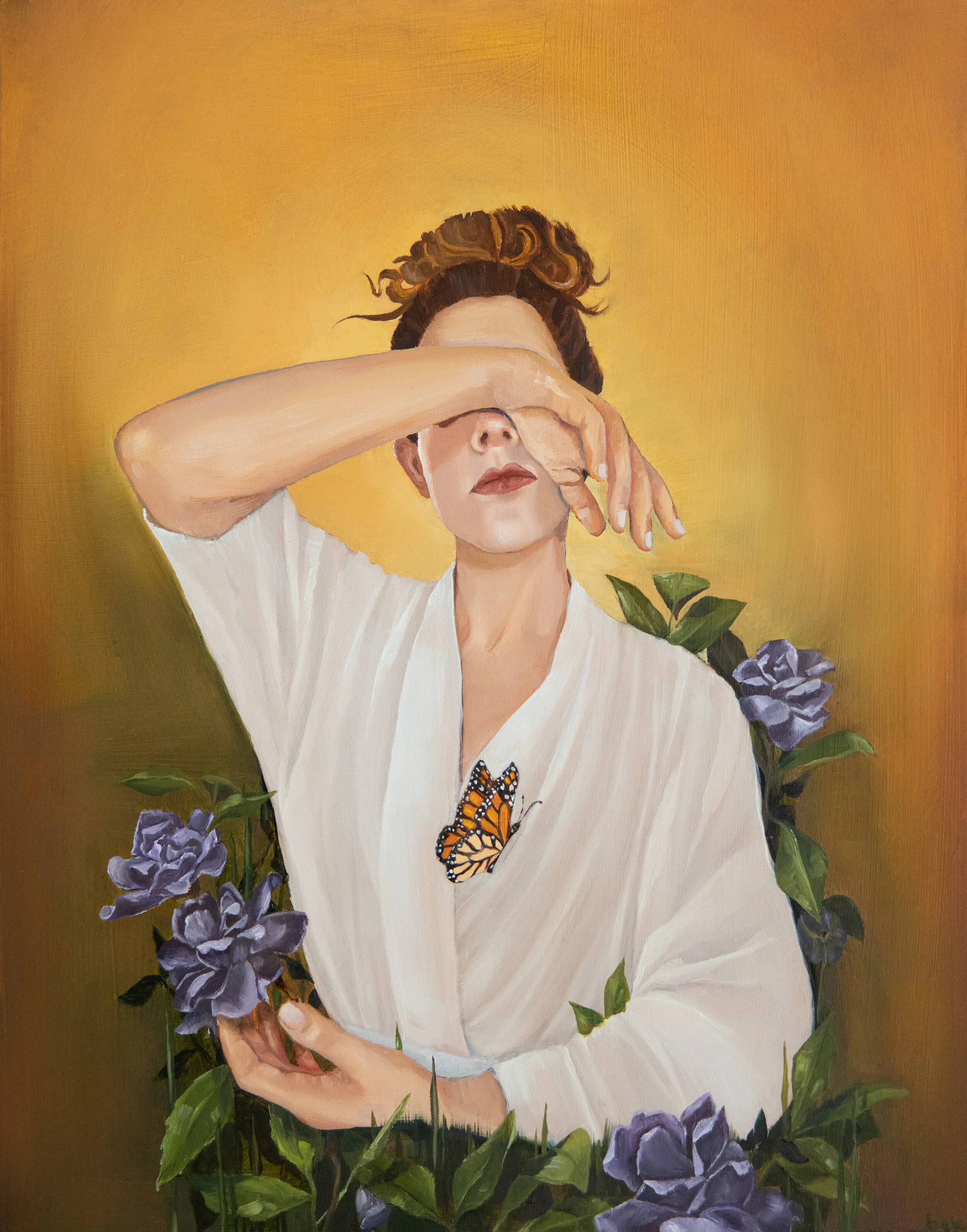   Presence   Oil on wood panel, 11x14  2021  Winner of the Second Place Award by the BLOOM! Juried Exhibition, R.W. Norton Gallery, 2023.   Available through the artist.  