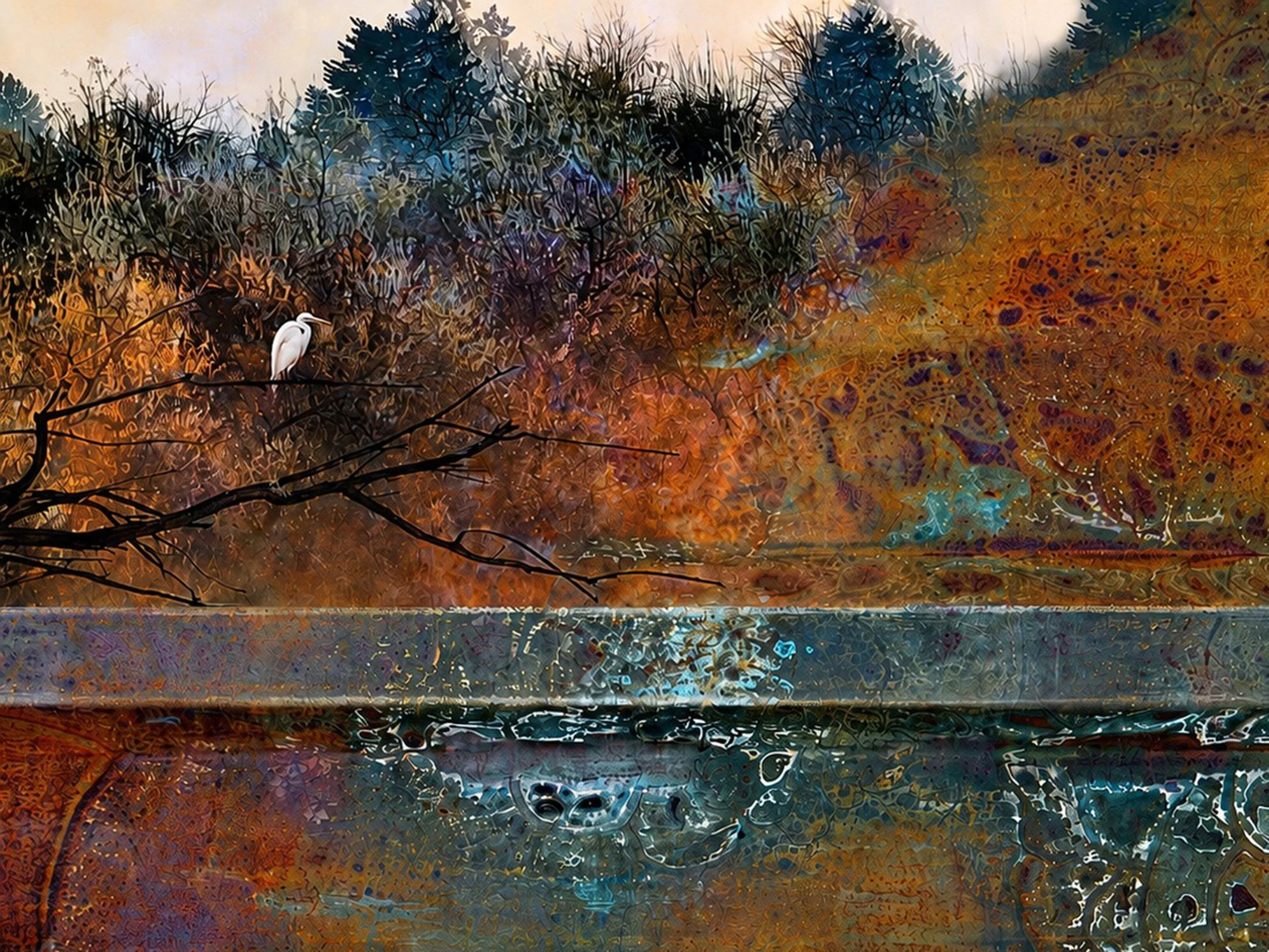 Egret in Mist