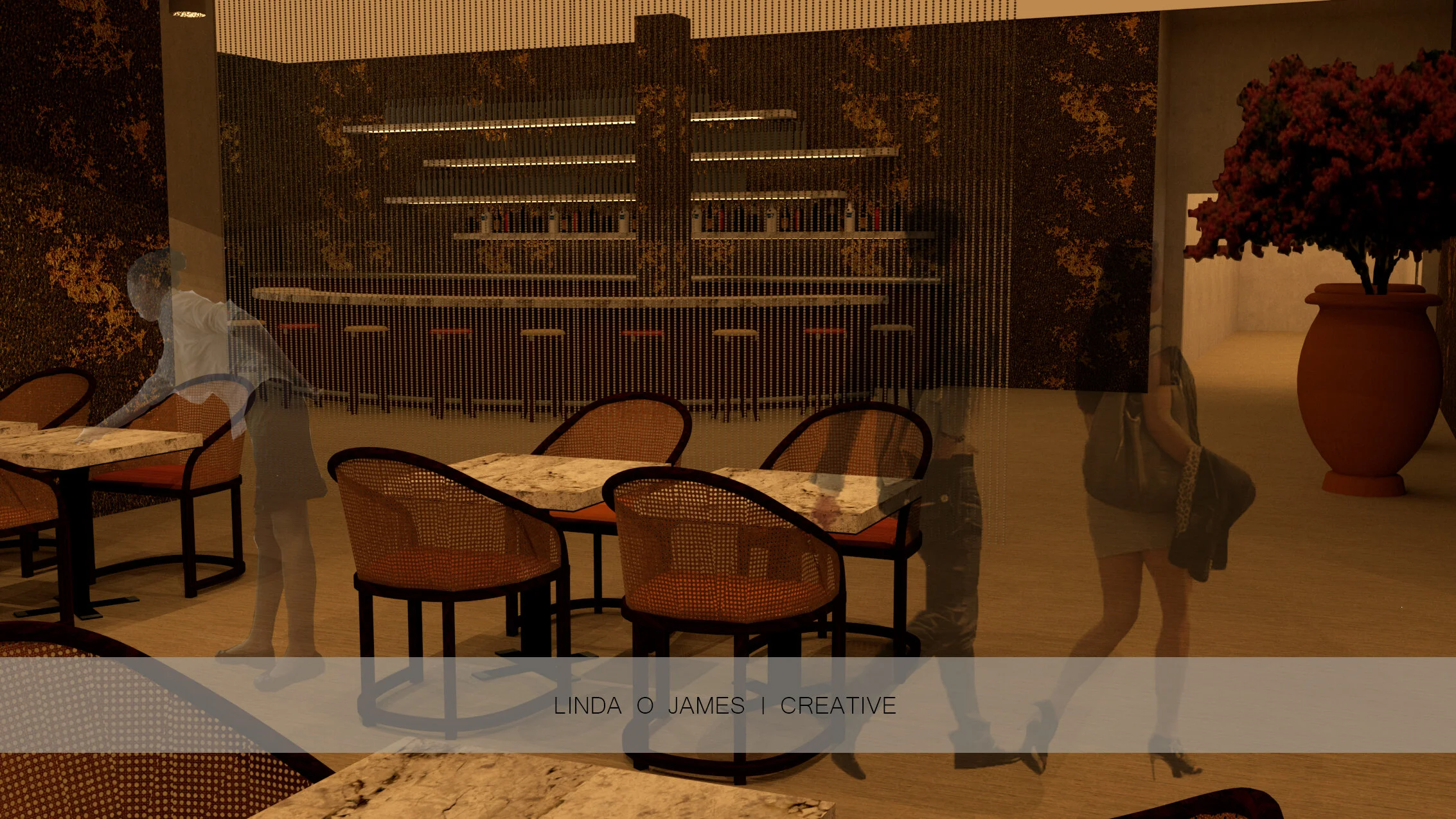 Dining Room with Bar in the background