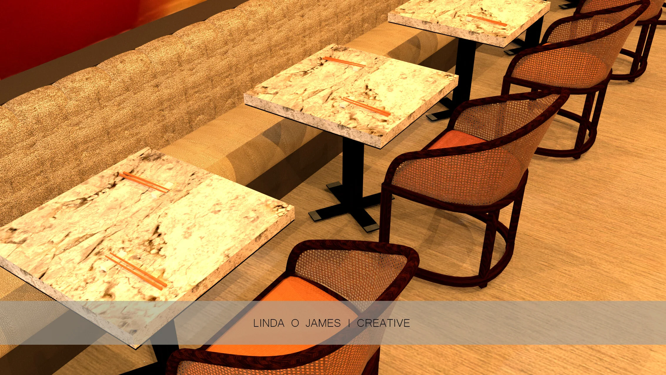 Dining Room Banquette and Marble Tabletop