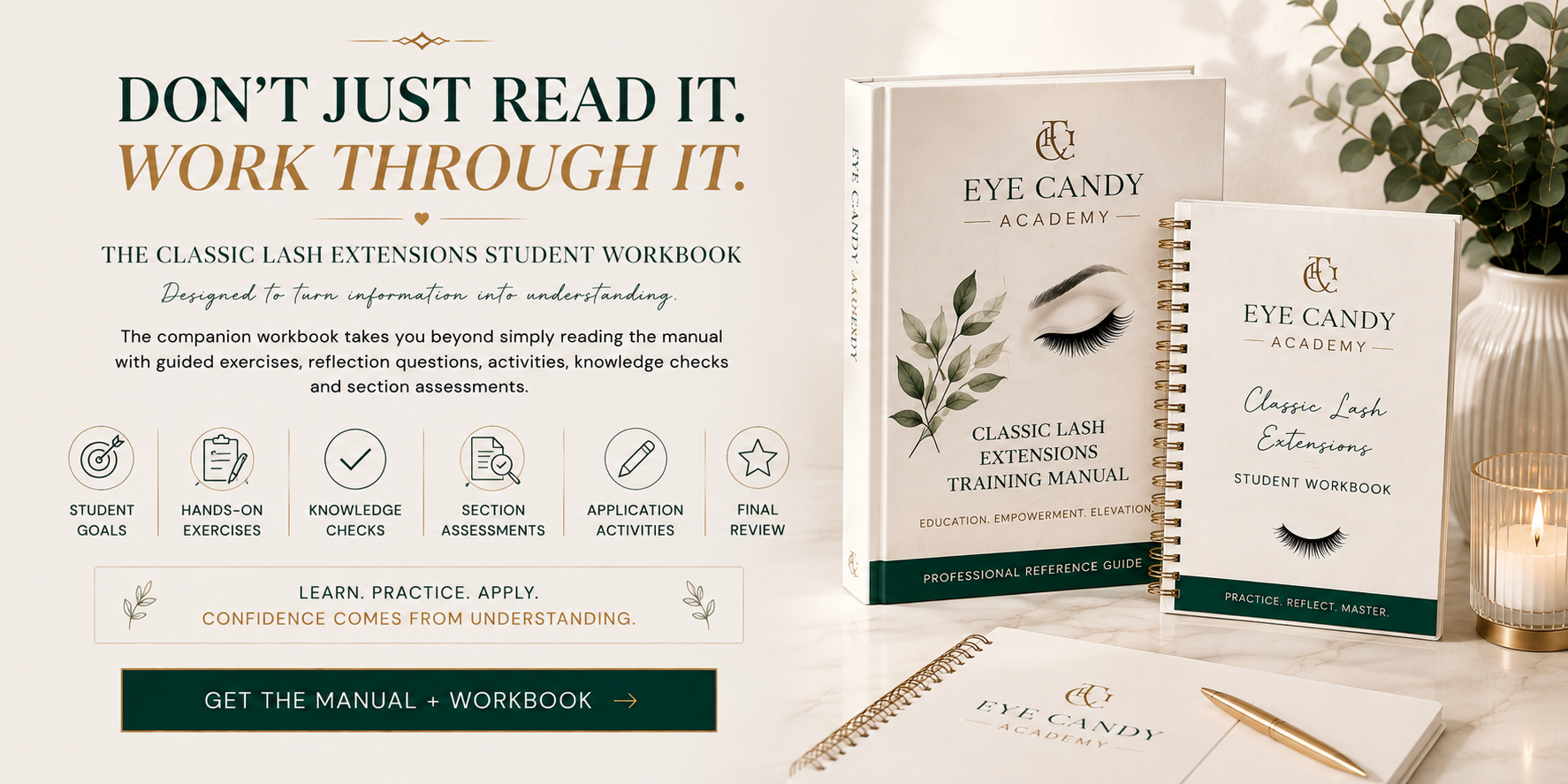 Hands-on lash extension practice with instructor guidance