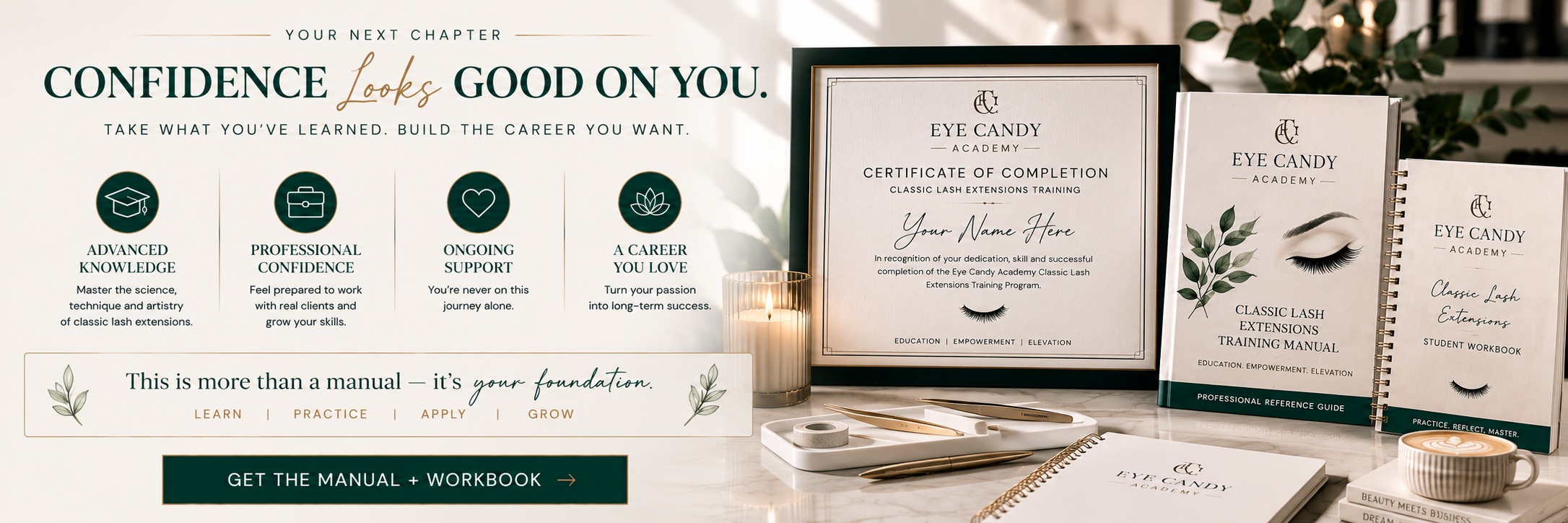 Hands-on lash extension practice with instructor guidance