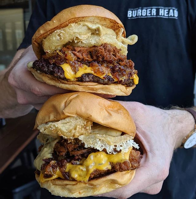 What's better than the Original Hawaii 5-0? The new Hawaii 5-0 with fried chicken switched in for beef! 😍
.
Better yet. Why go old or new when you can get old AND new and try both 🍔🍔
.
#IMABURGERHEAD