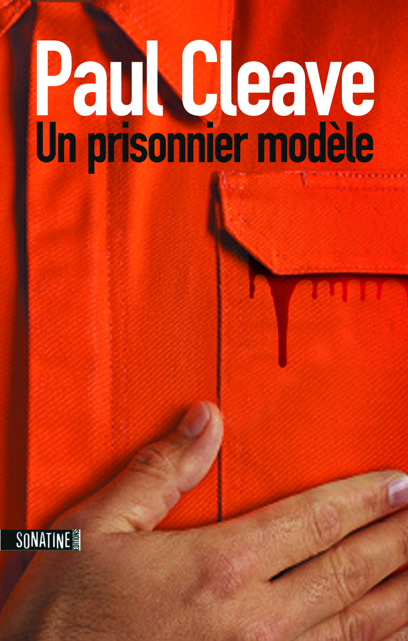 Couverture française d’Un prisonnier modèle de Paul Cleave, avec le visage d’un homme derrière des barreaux