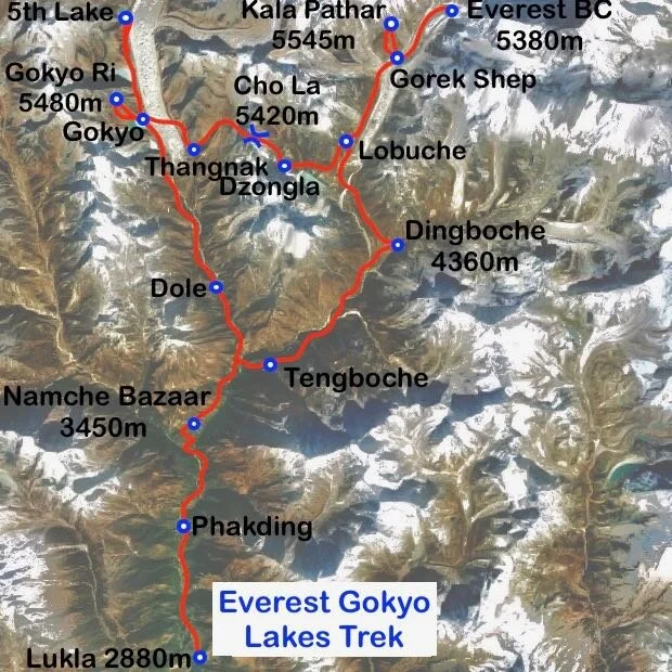 Everest & Gokyo Lakes Trek Map