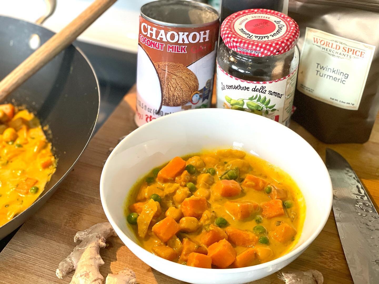 Another fun recipe for our Spring Spice Kit, featuring✨Twinkling Turmeric Spice✨
 
  Sweet Potato 
  and Chickpea Stew

Back in London we had a friend from Kenya who would make this for our daughter and she LOVED it! She basically lived on it as a ba