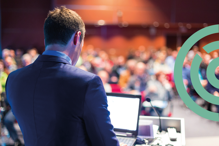 Man giving presentation to an audience