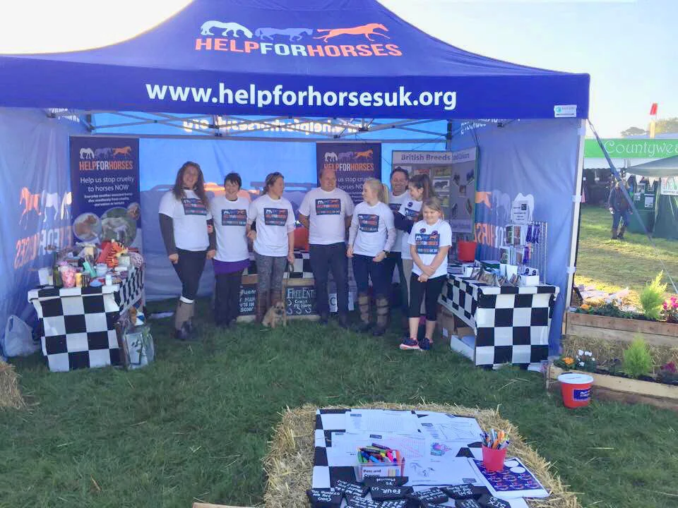 Help for Horses UK charity at the Southwell Ploughing Match raising awareness about horse welfare issues