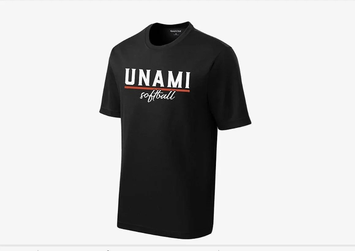 Unami Softball Moisture Wicking Tee 2026 ST340  Black