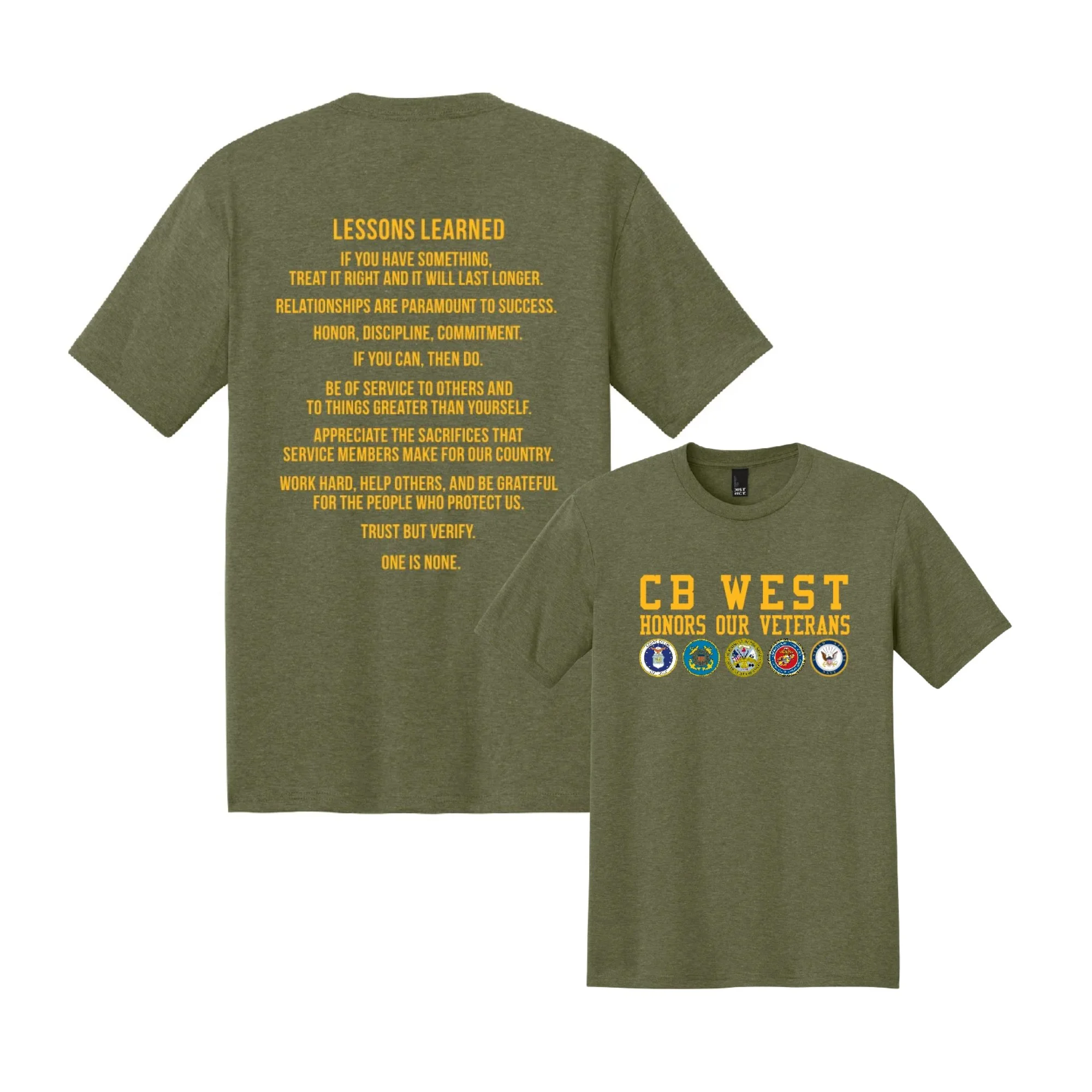 CB WEST VETERANS DAY TEE SM.DM130.MILITARY GREEN FROST