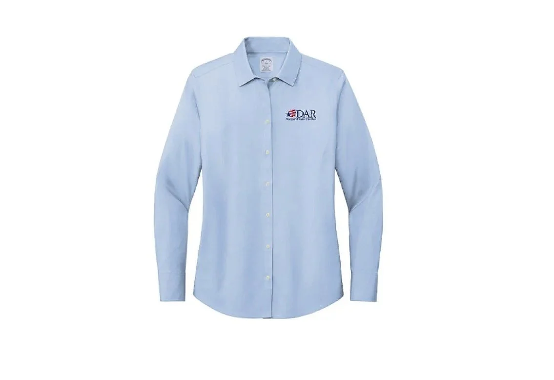 DAR Women's Brooks Brothers Women’s Wrinkle-Free Stretch Pinpoint Shirt Newport Blue Embroidered BB18001 (Copy)