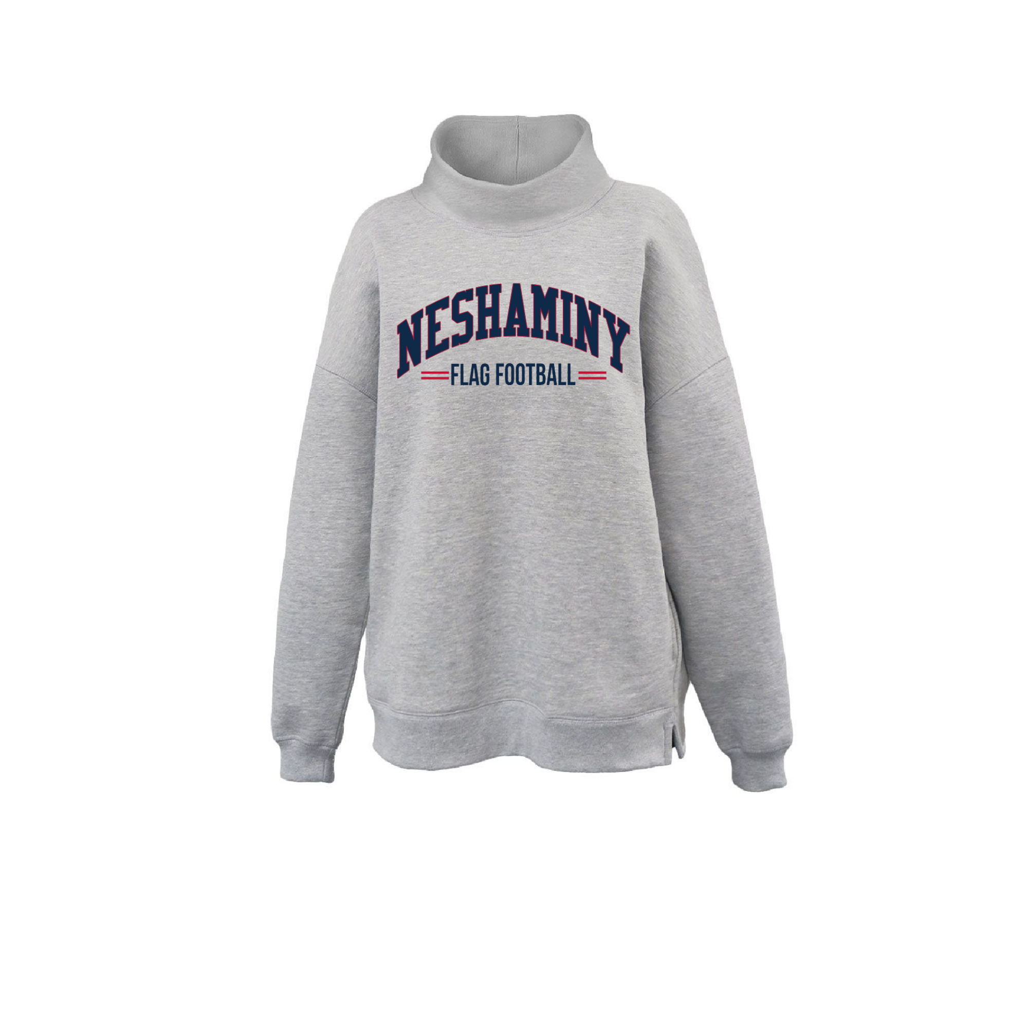 NHS Flag Football Mock Neck Grey 5483