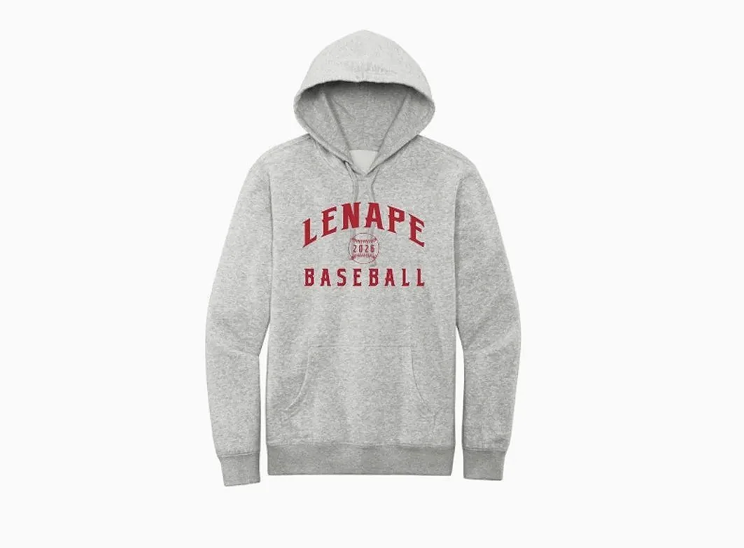 Lenape Baseball 2026 Hoodie DT6100 Light Heather Grey