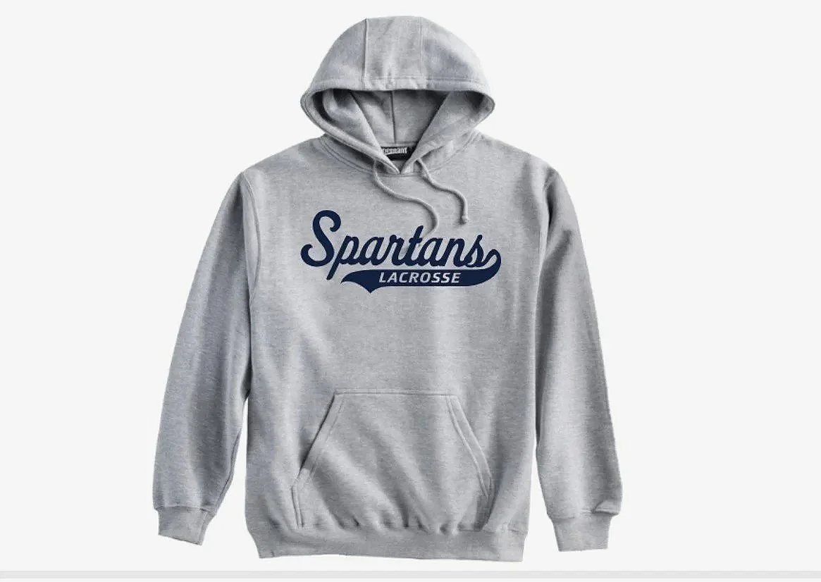 SPARTANS LACROSSE TEAM PENNANT HOODIE 701 GREY