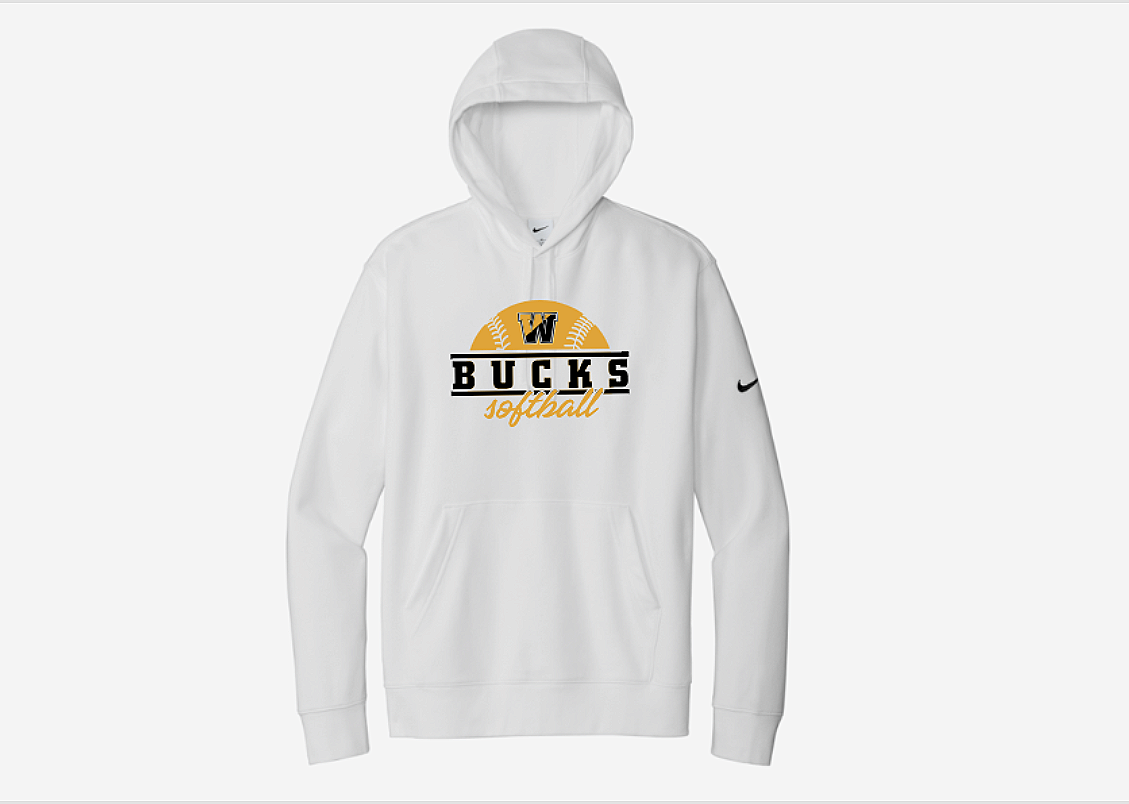 Bucks Softball Premium Hoodie White 2026 NKDR1499