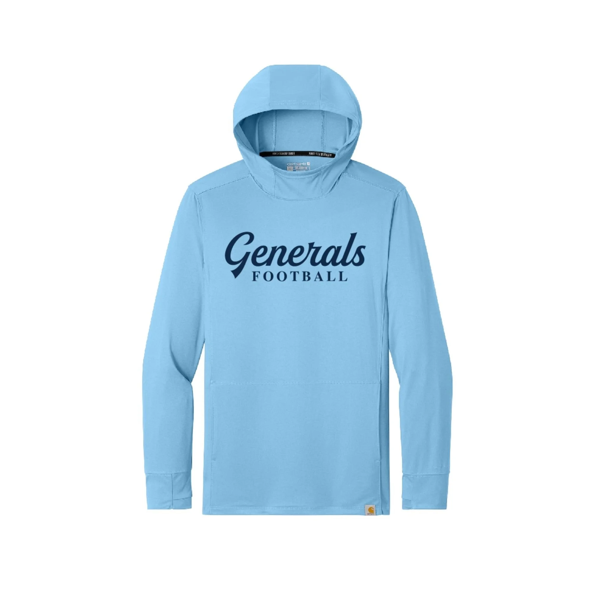 Generals Football Sun Defender™ Long Sleeve Hooded T-Shirt CT106923 Fresh Water Blue