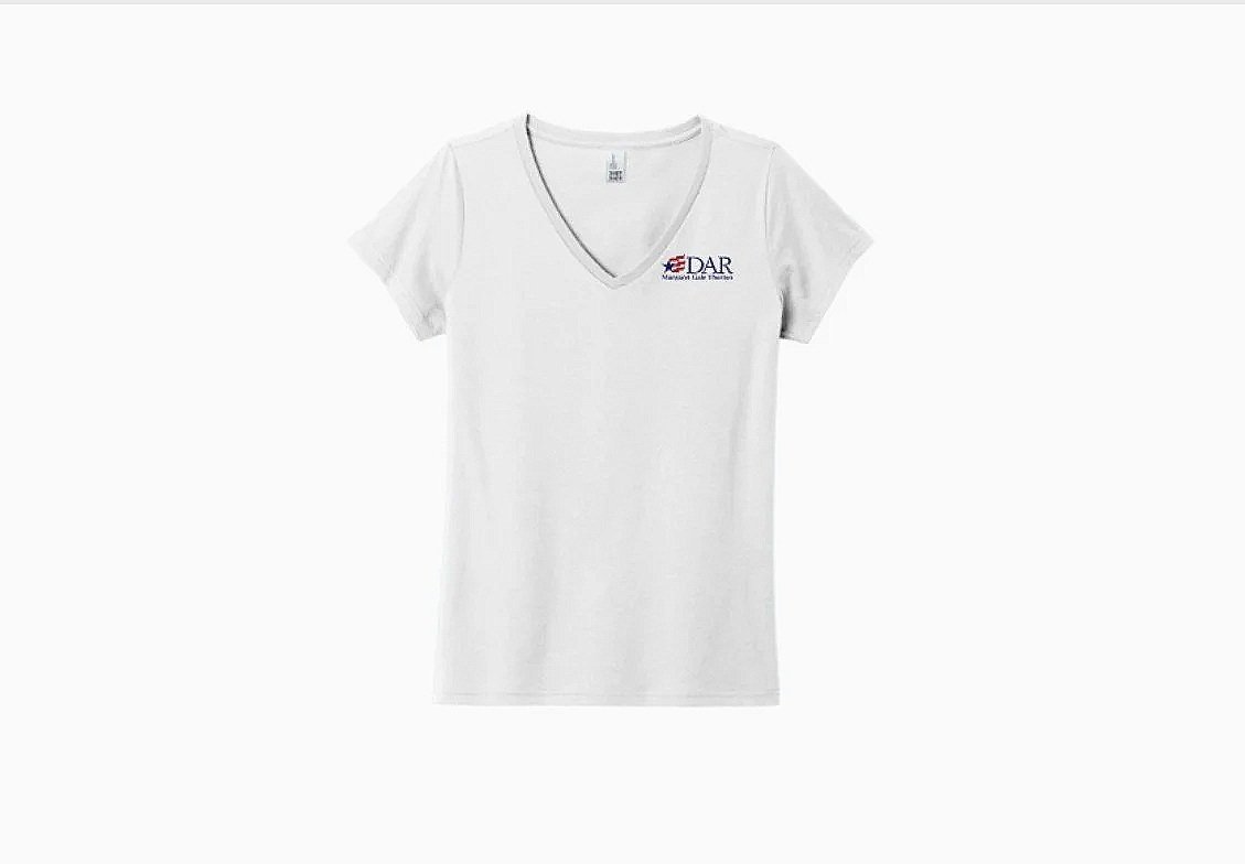 DAR Women's V-neck tee White DT5002