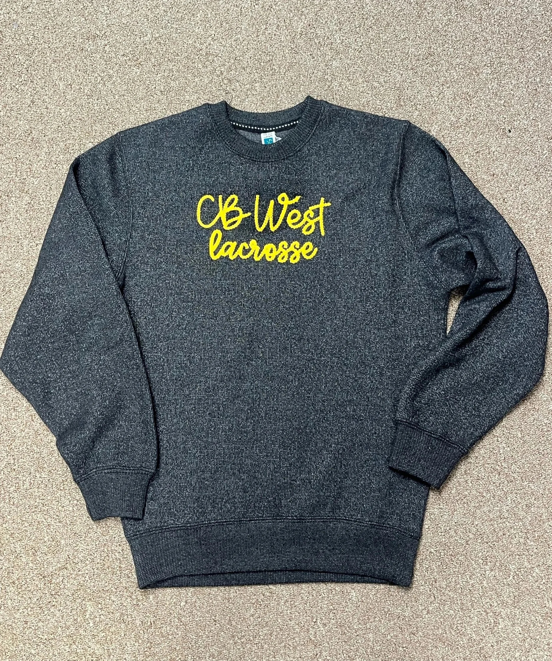 CB West lacrosse Crewneck with Chain Stitching Unisex Nantucket Crewneck - LS11004 Black 1