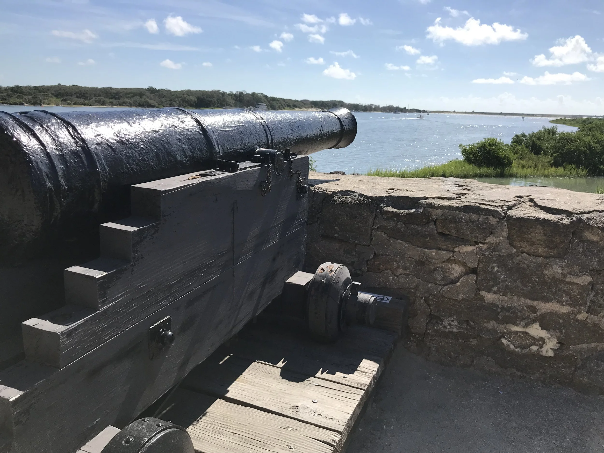 A view of the Matanzas Inlet with Spanish canon poised to take out any entering vessels. Photo by Jeff Mallinson.