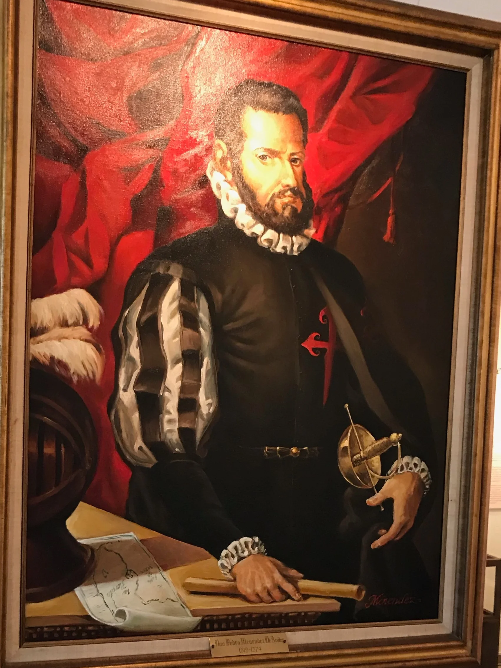 Pedro Menendez de Avilez, as painted by a living descendent and housed in the Mission Nombre de Dios Museum, St. Augustine, FL