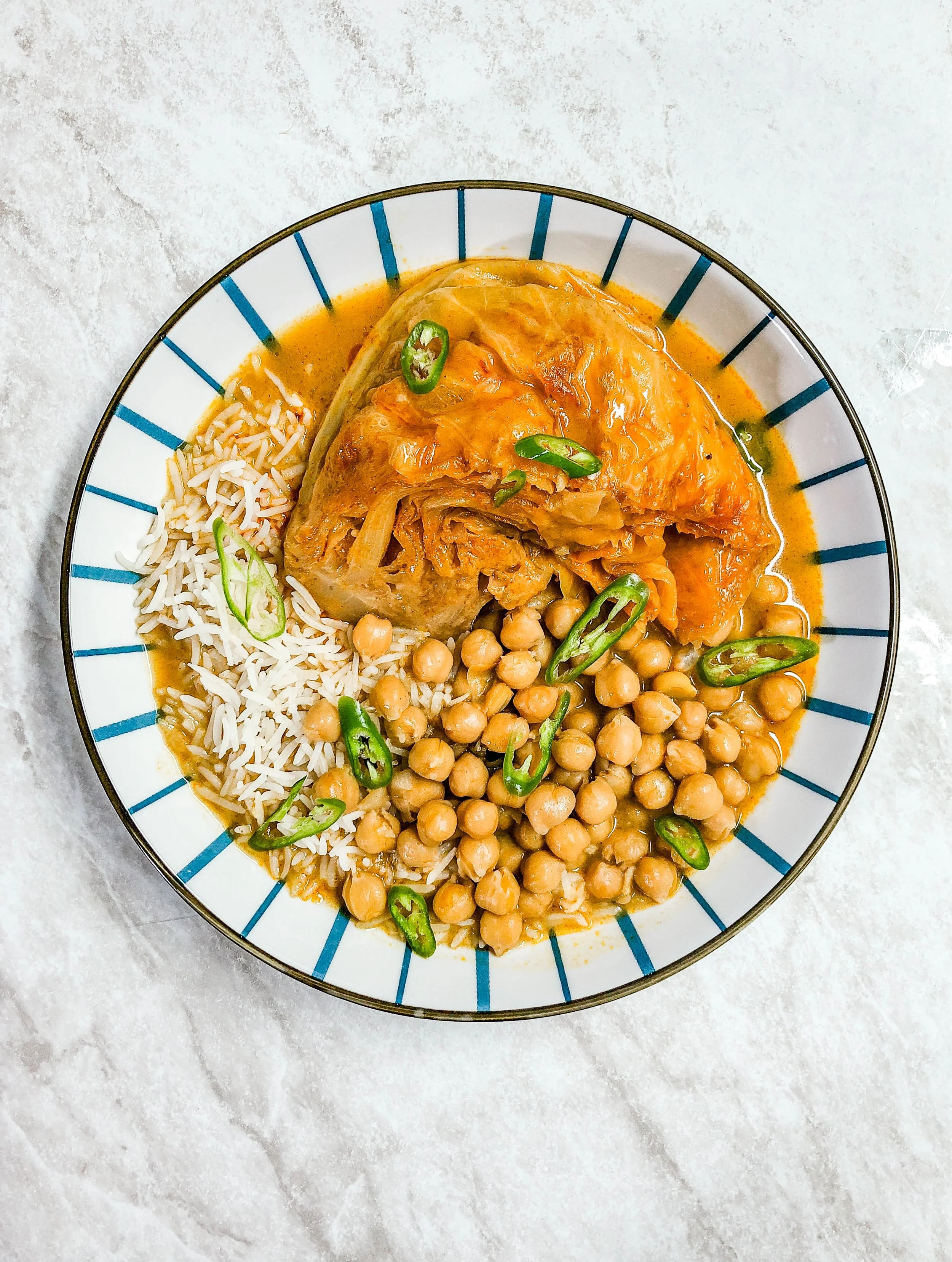 Brothy Coconut Cabbage and Chickpeas w/ Gochujang
